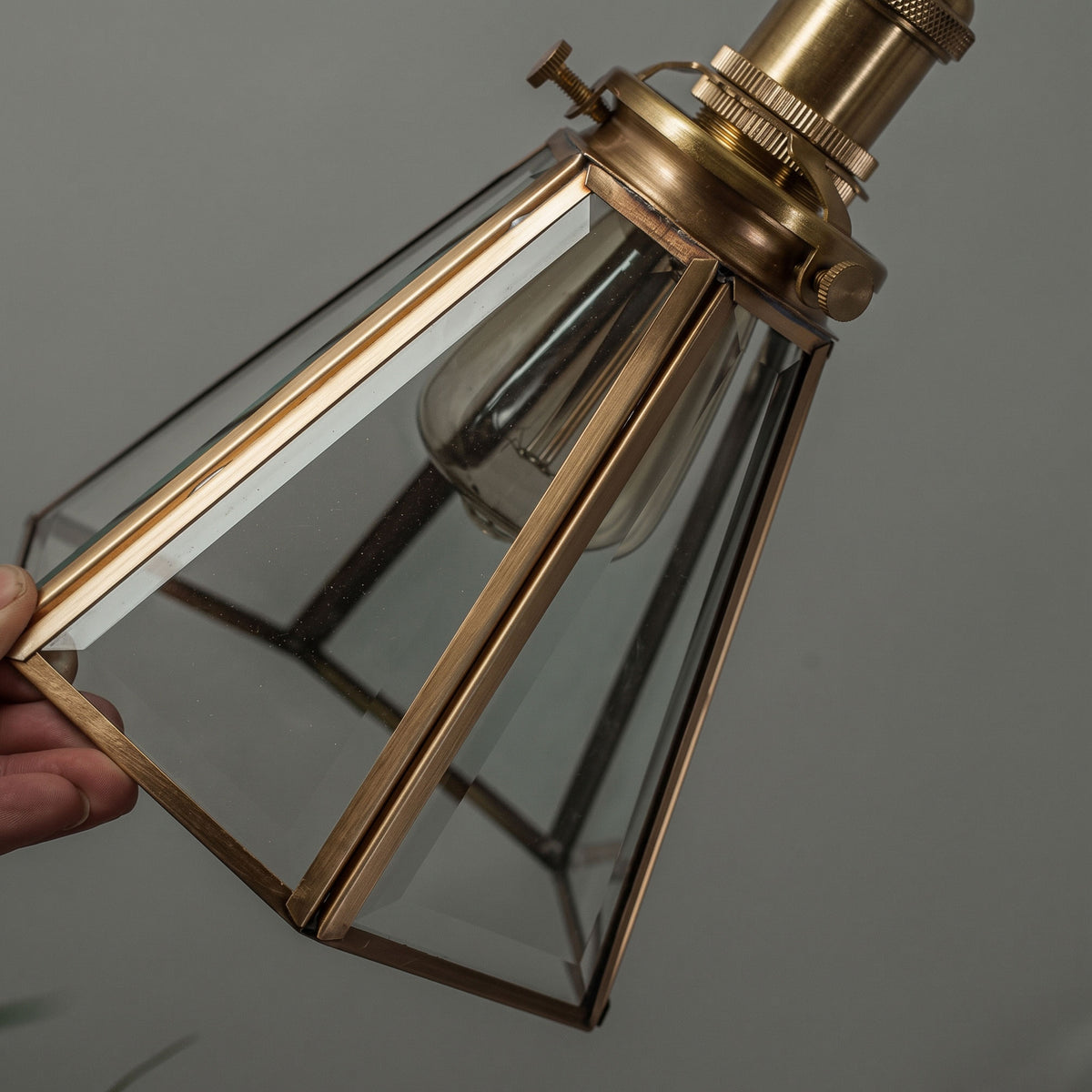 Isambard Lantern Brass Pendant Light