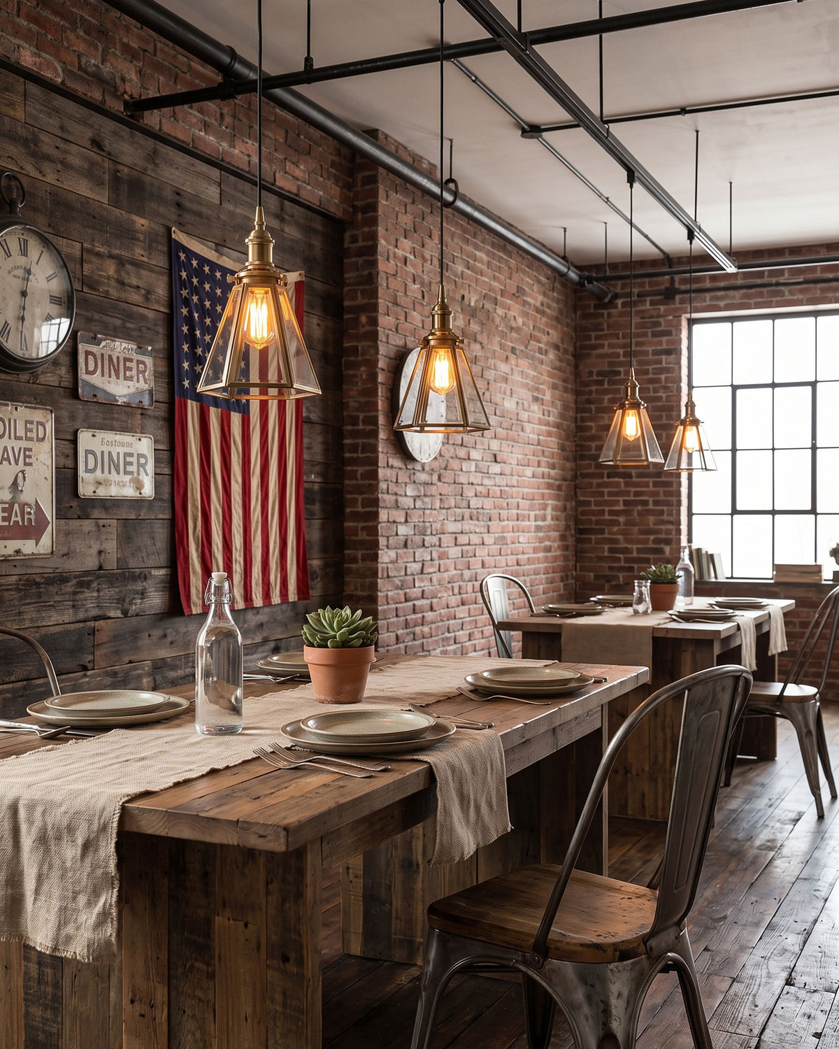 Isambard Lantern Brass Pendant Light