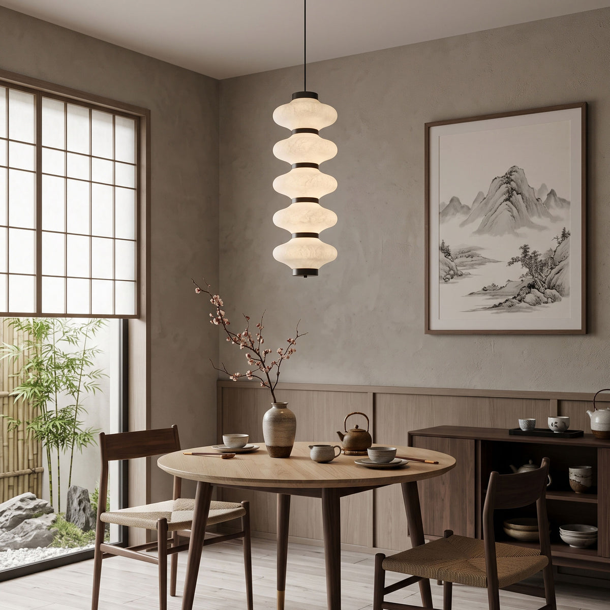 Jett Mulberry Silk Pendant Light