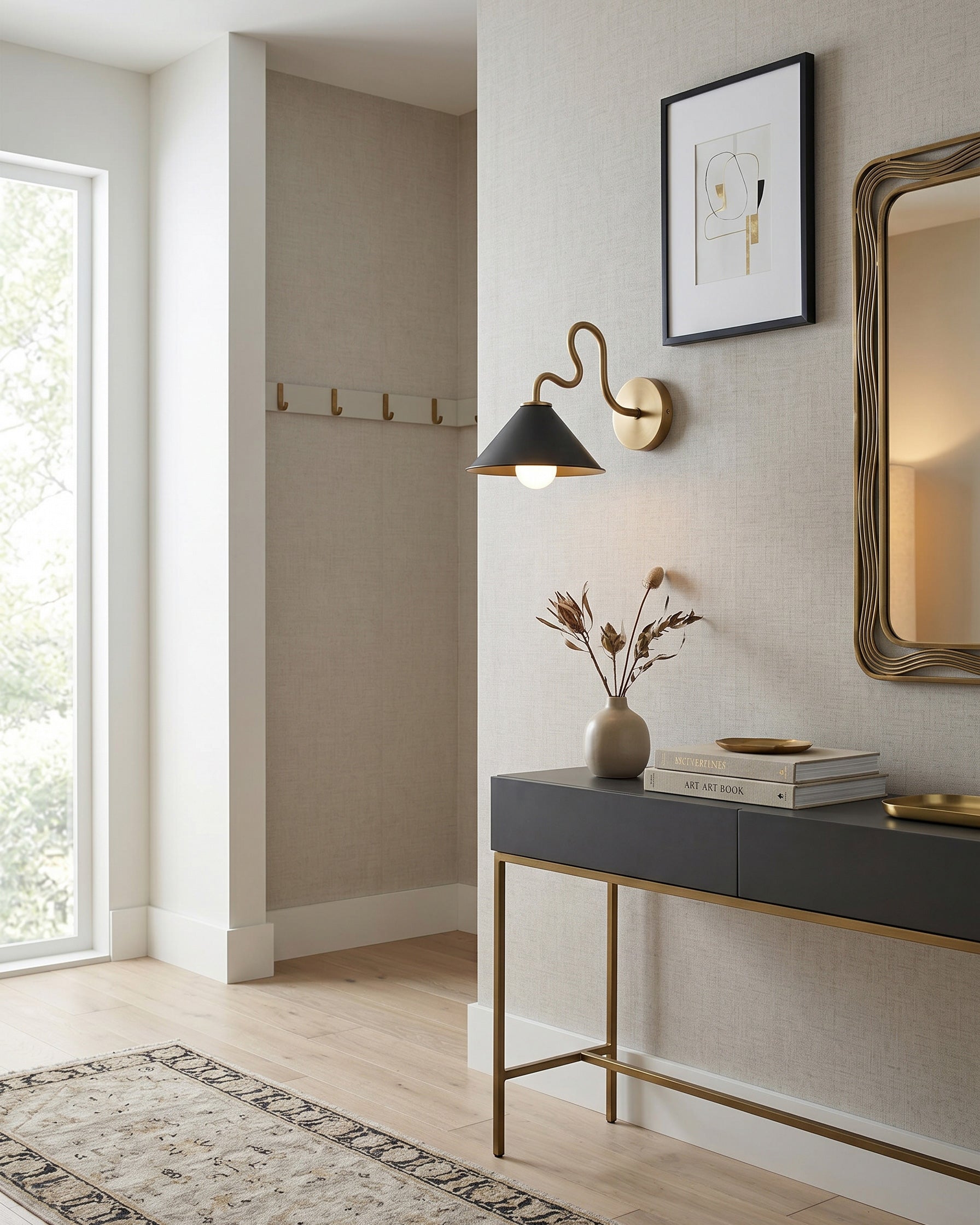 Jorick Wavy Brass Wall Sconce