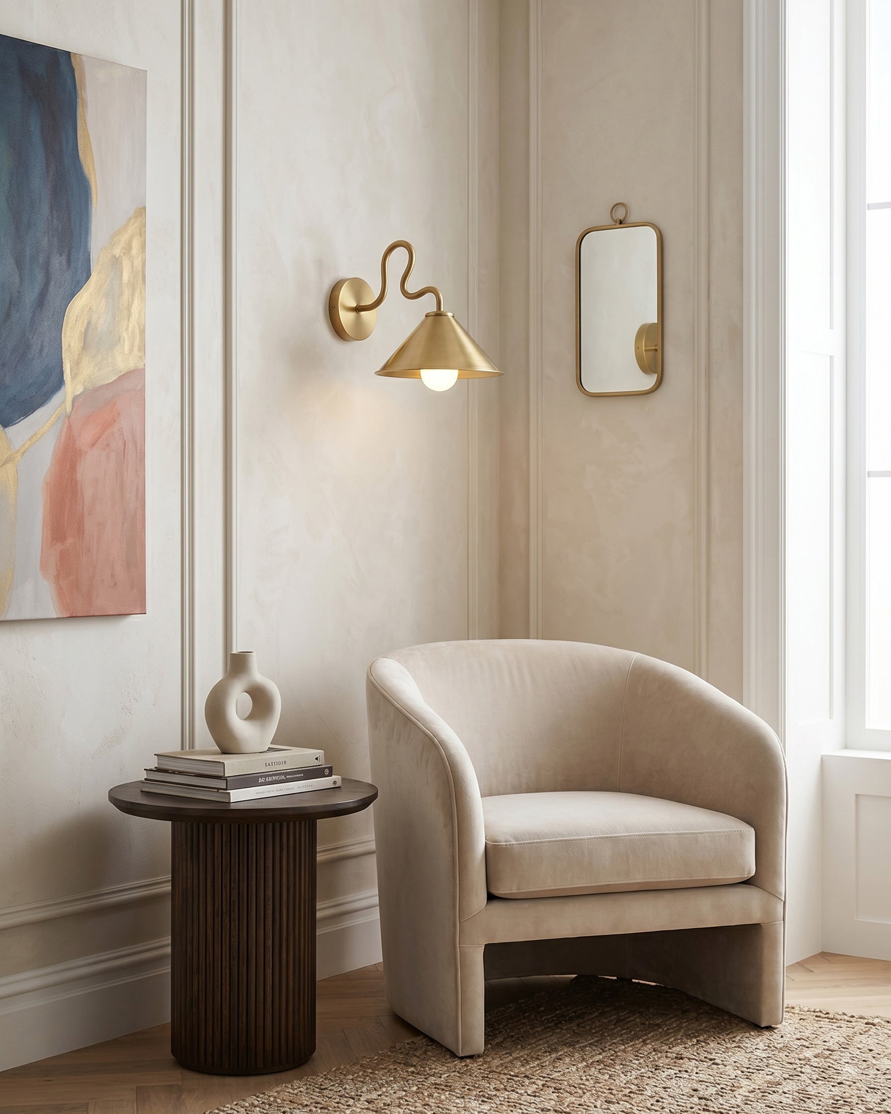 Jorick Wavy Brass Wall Sconce