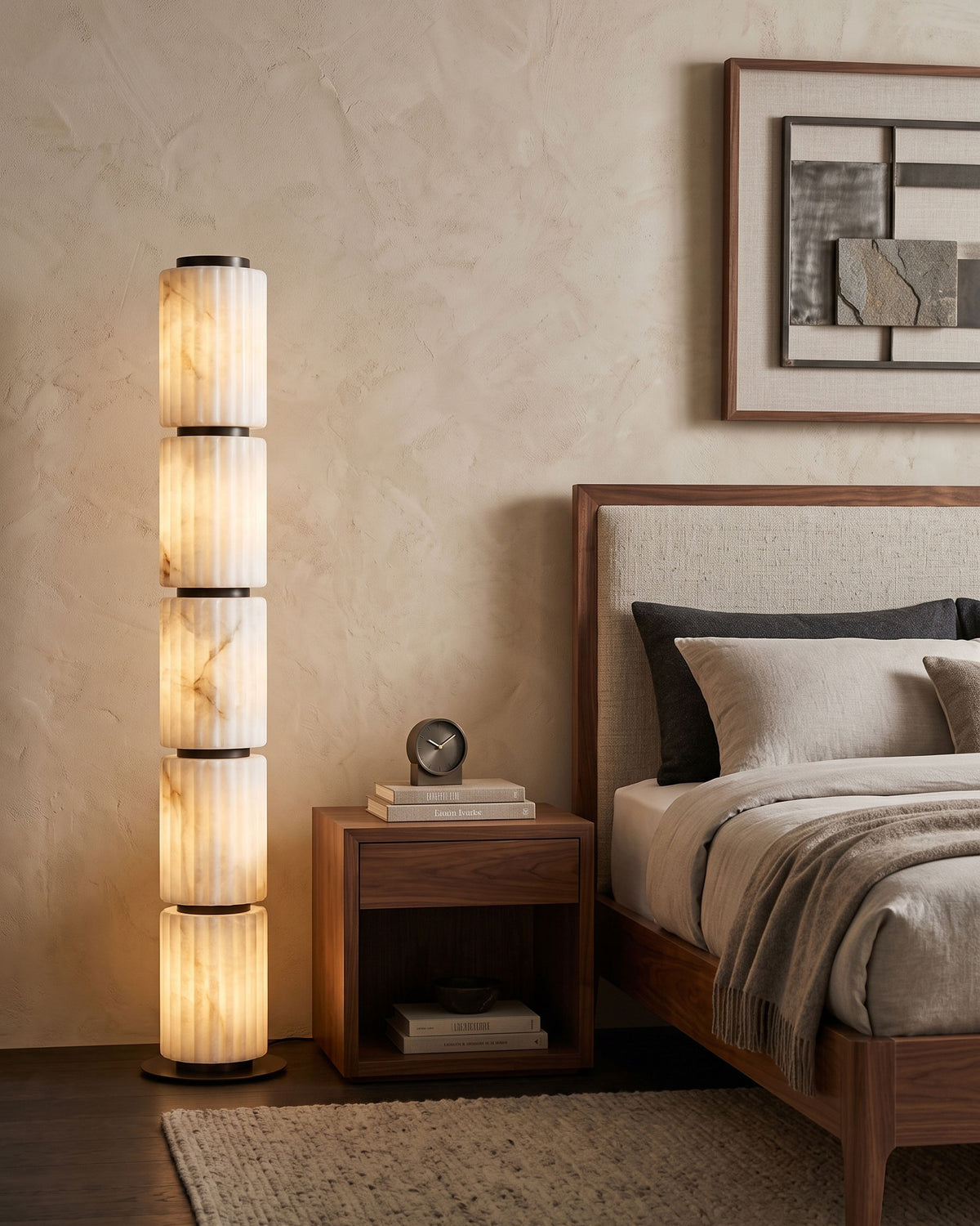 Junius Column Alabaster Floor Lamp