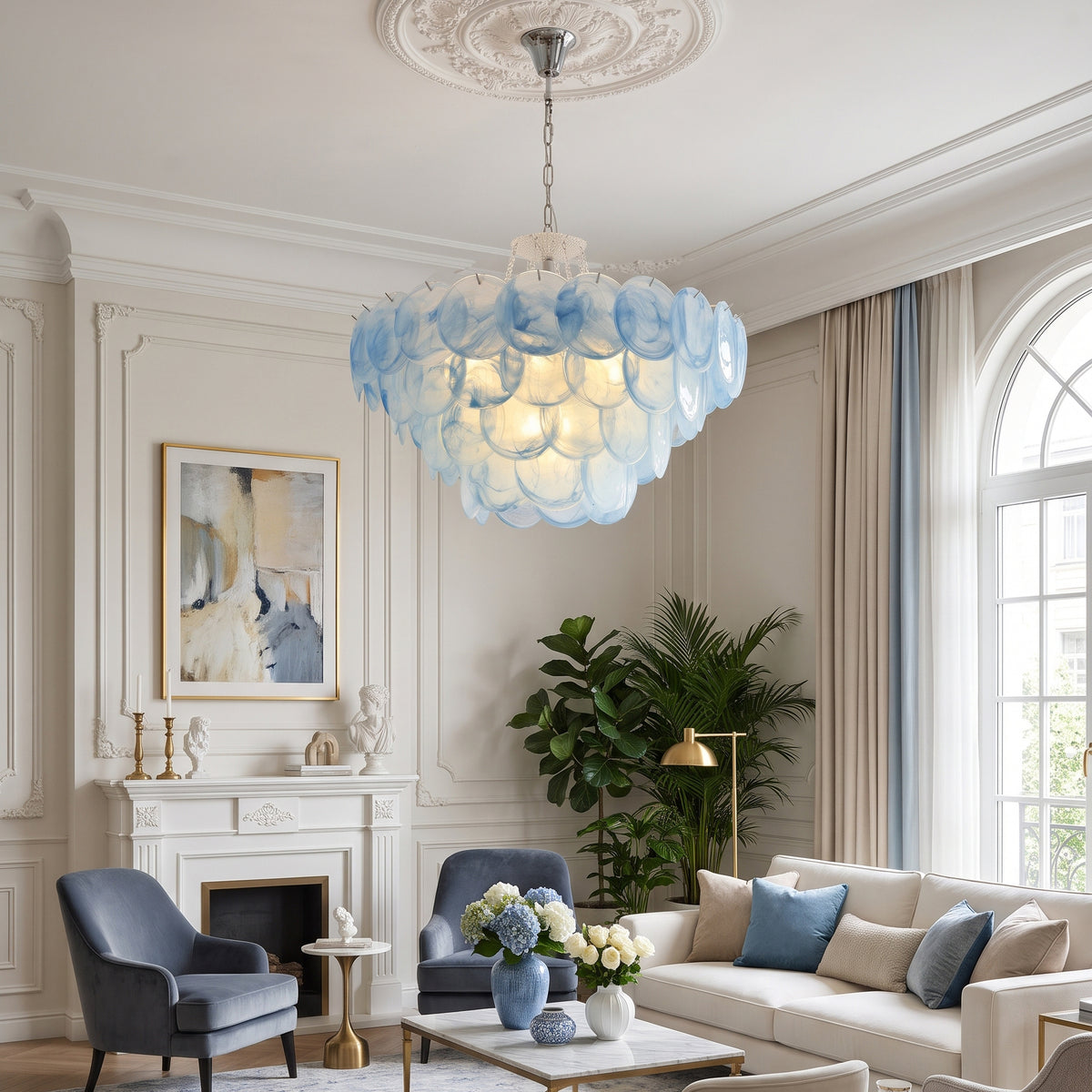 Keanu Ripple Glass Island Chandelier
