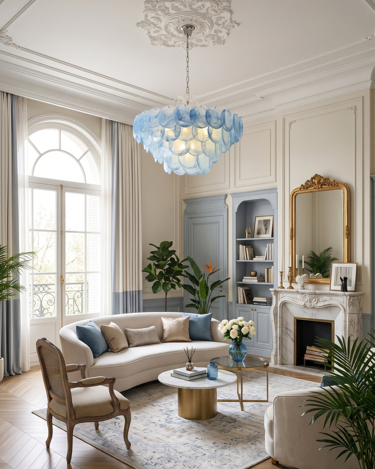 Keanu Ripple Glass Island Chandelier