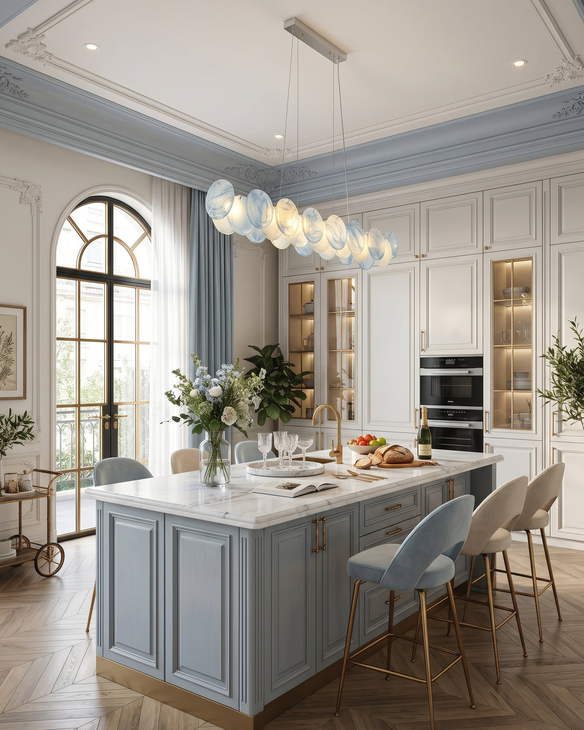 Keanu Ripple Glass Island Chandelier