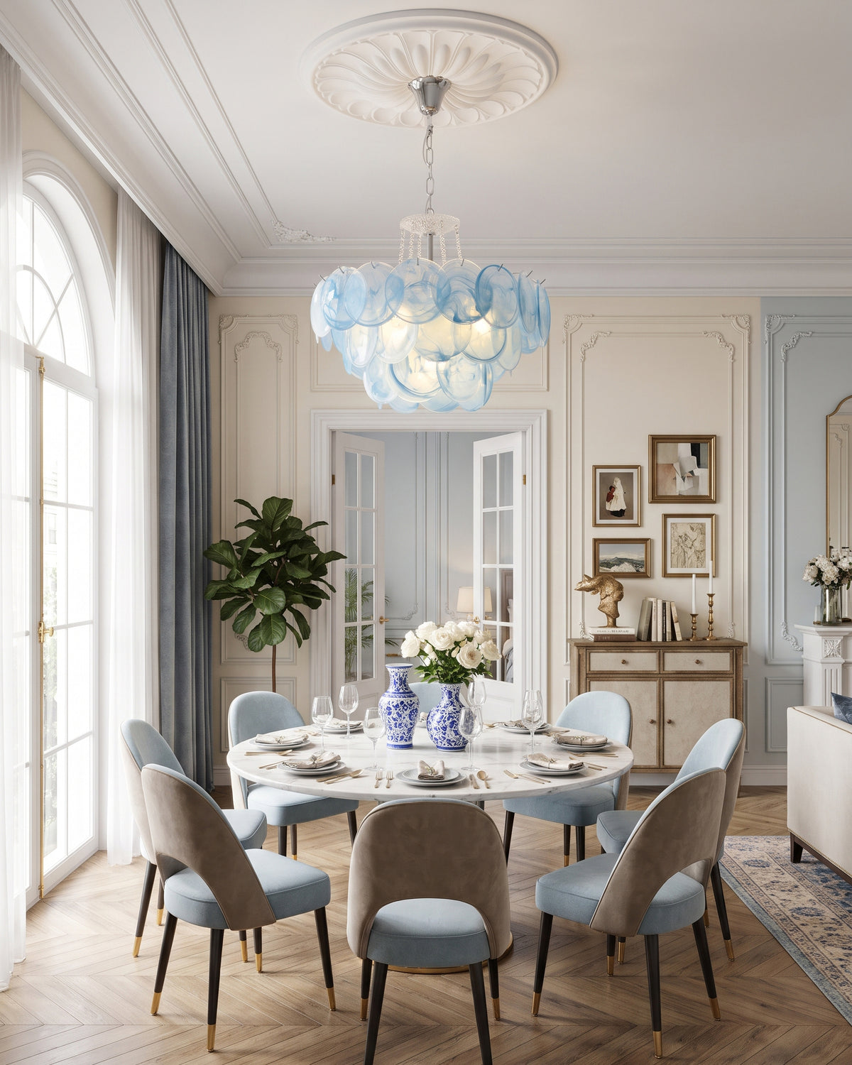 Keanu Ripple Glass Island Chandelier