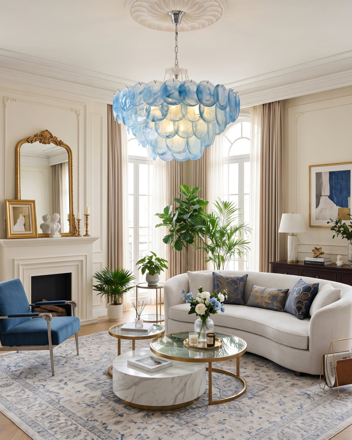 Keanu Ripple Glass Island Chandelier
