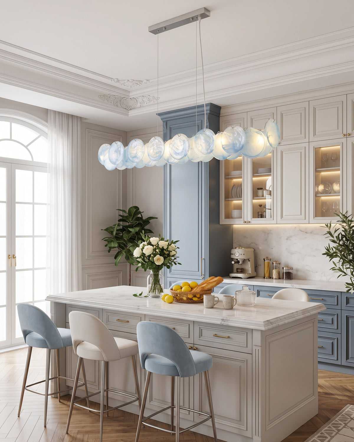 Keanu Ripple Glass Island Chandelier