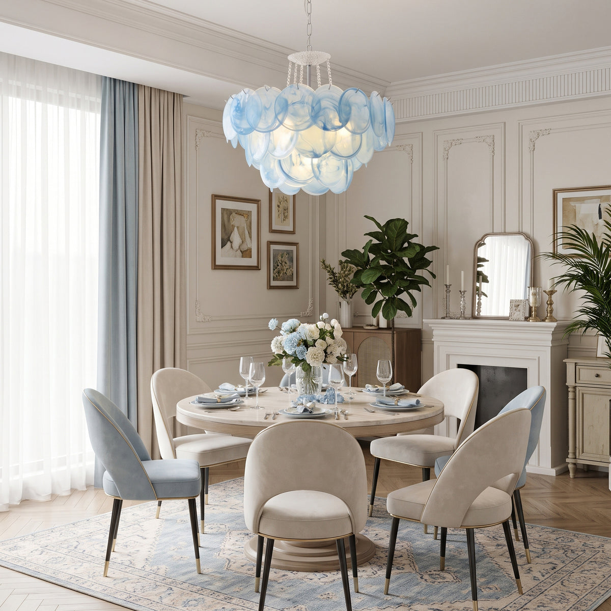 Keanu Ripple Glass Island Chandelier