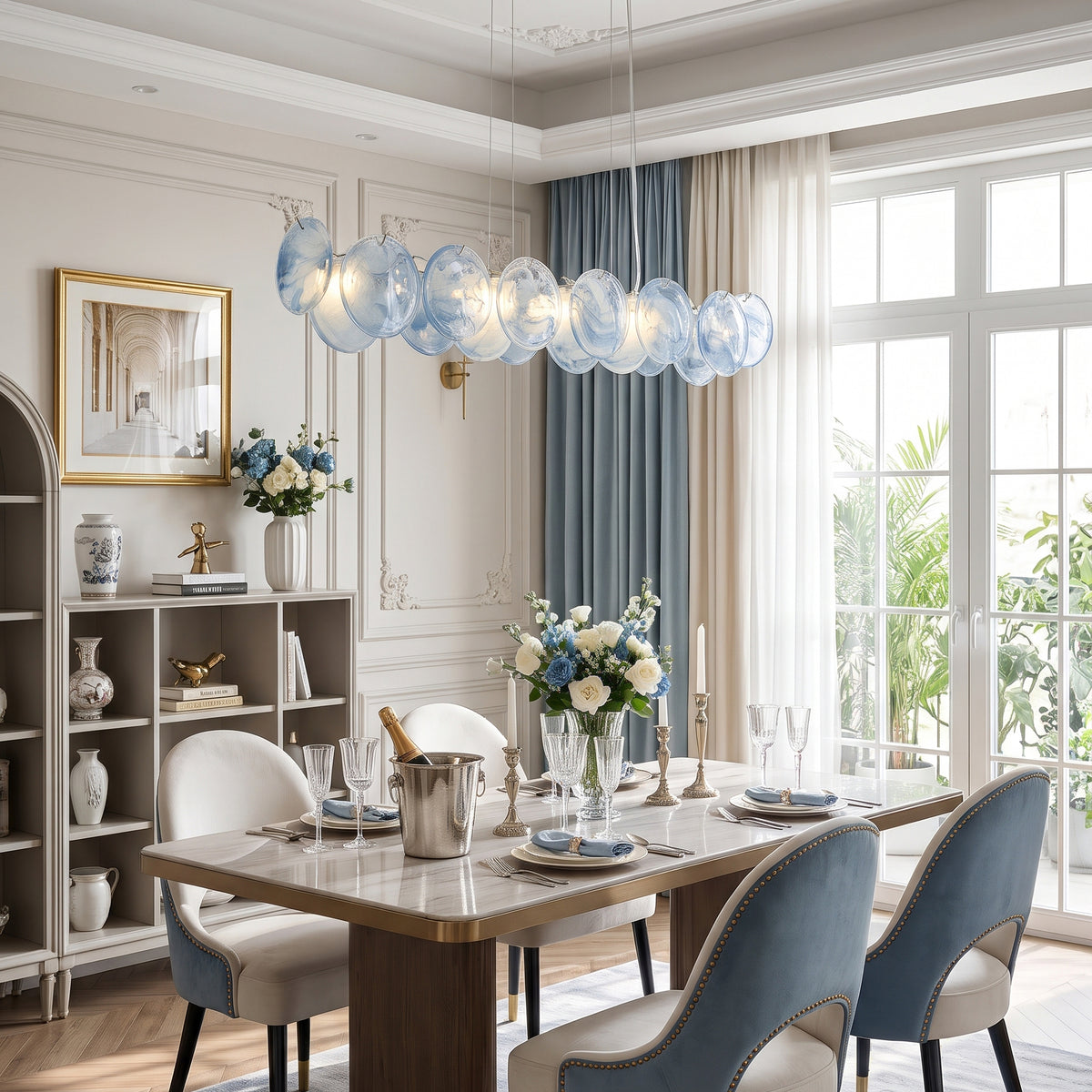 Keanu Ripple Glass Island Chandelier
