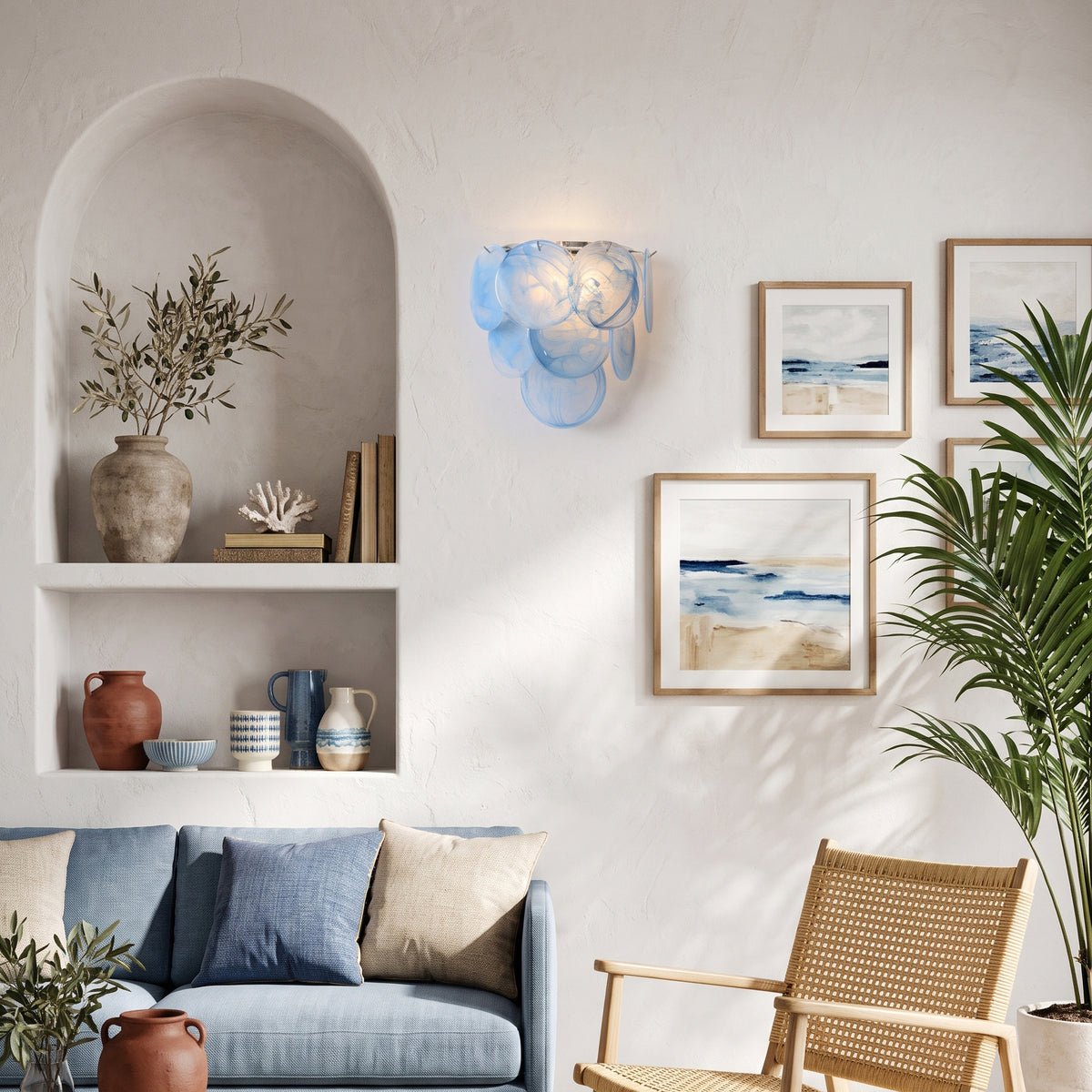 Keanu Ripple Glass Wall Sconce