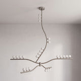 Satin Nickel & White glass