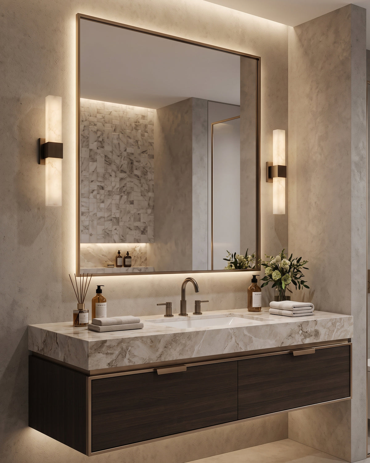 مصباح Kensington Alabaster الجداري