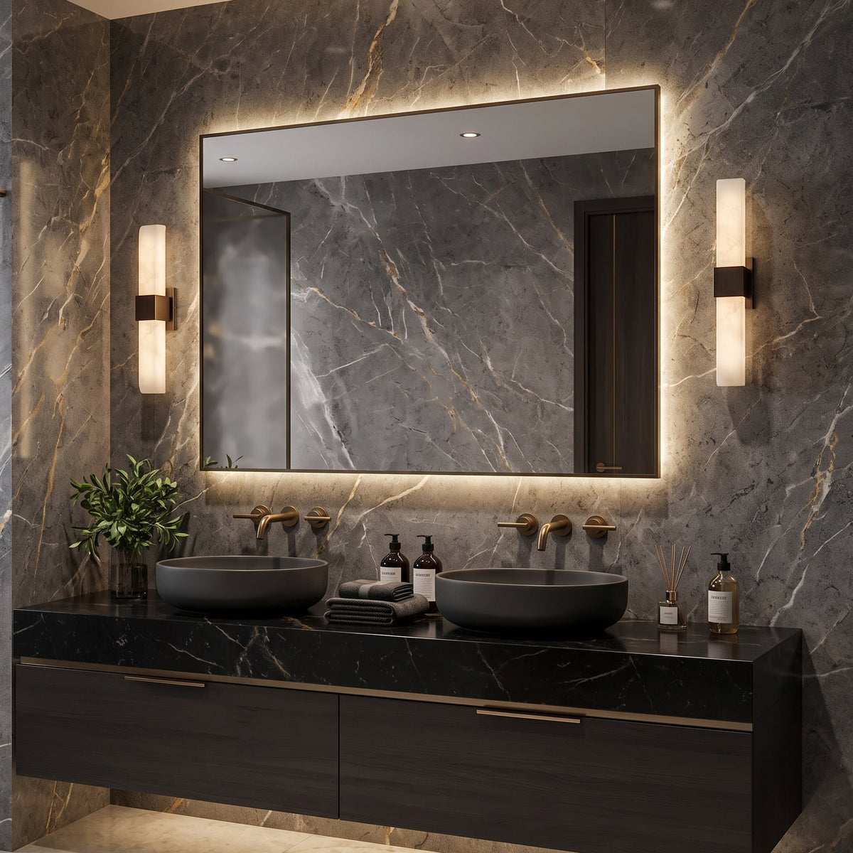 مصباح Kensington Alabaster الجداري