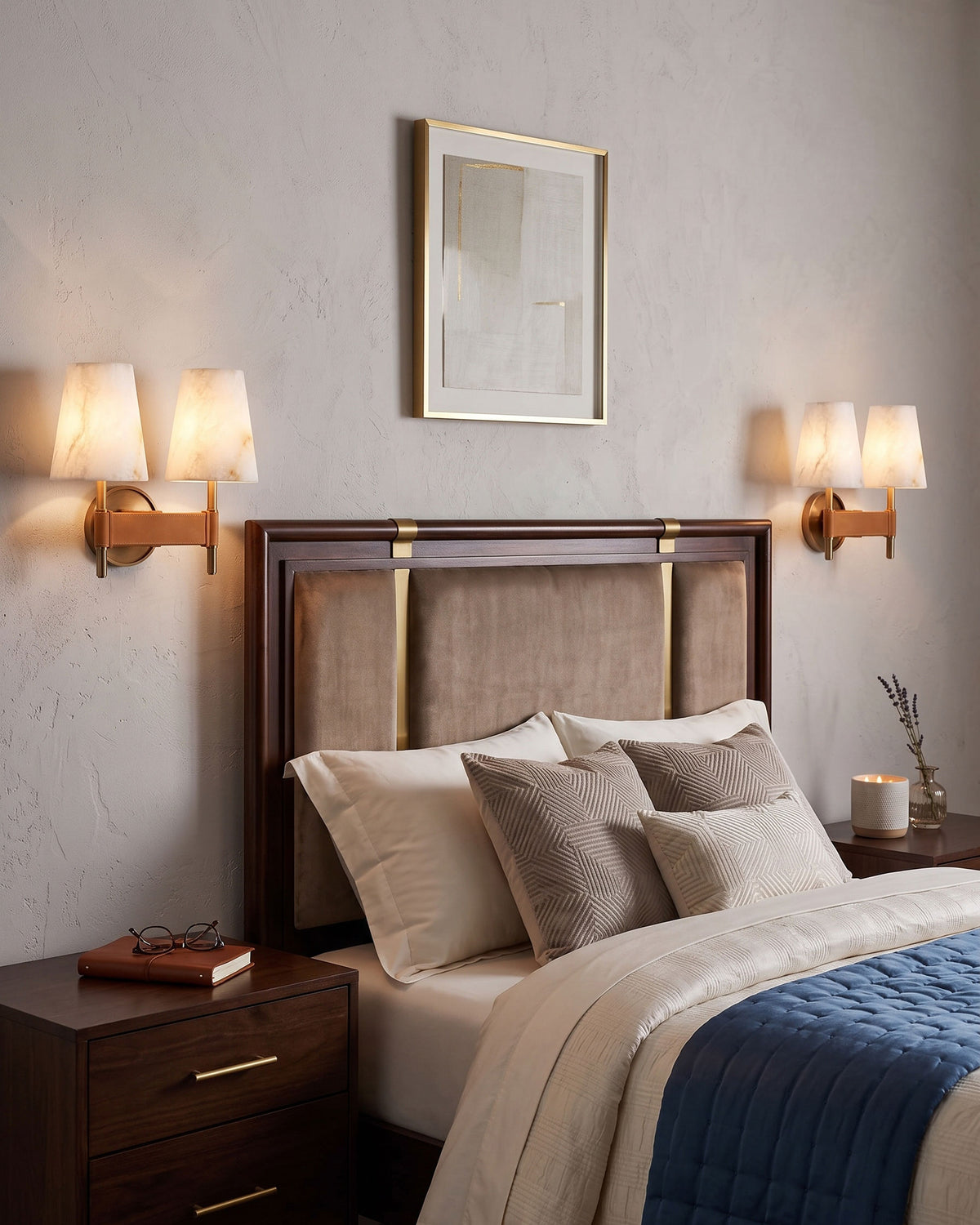 Kerrick Alabaster Leather Wall Sconce