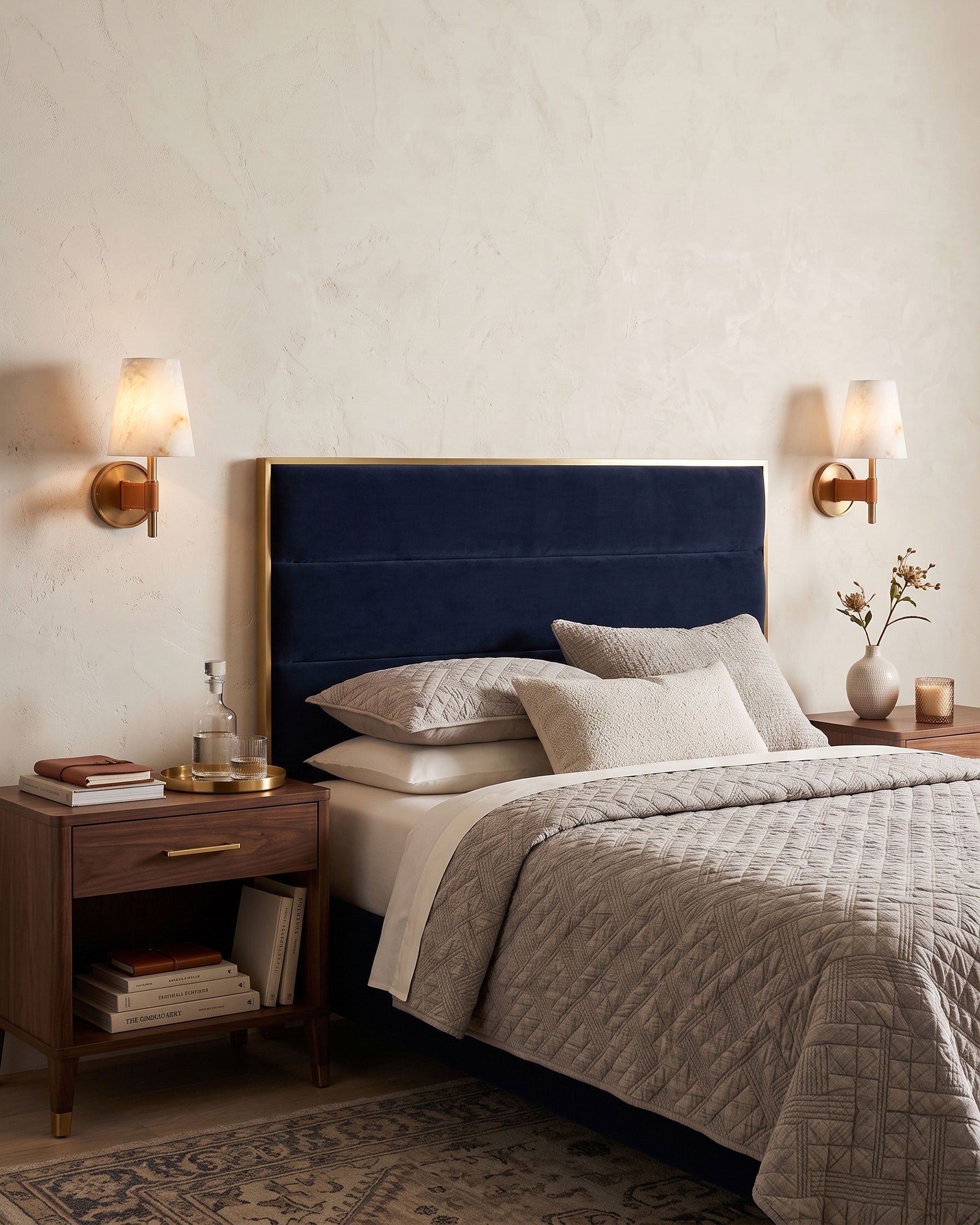 Kerrick Alabaster Leather Wall Sconce