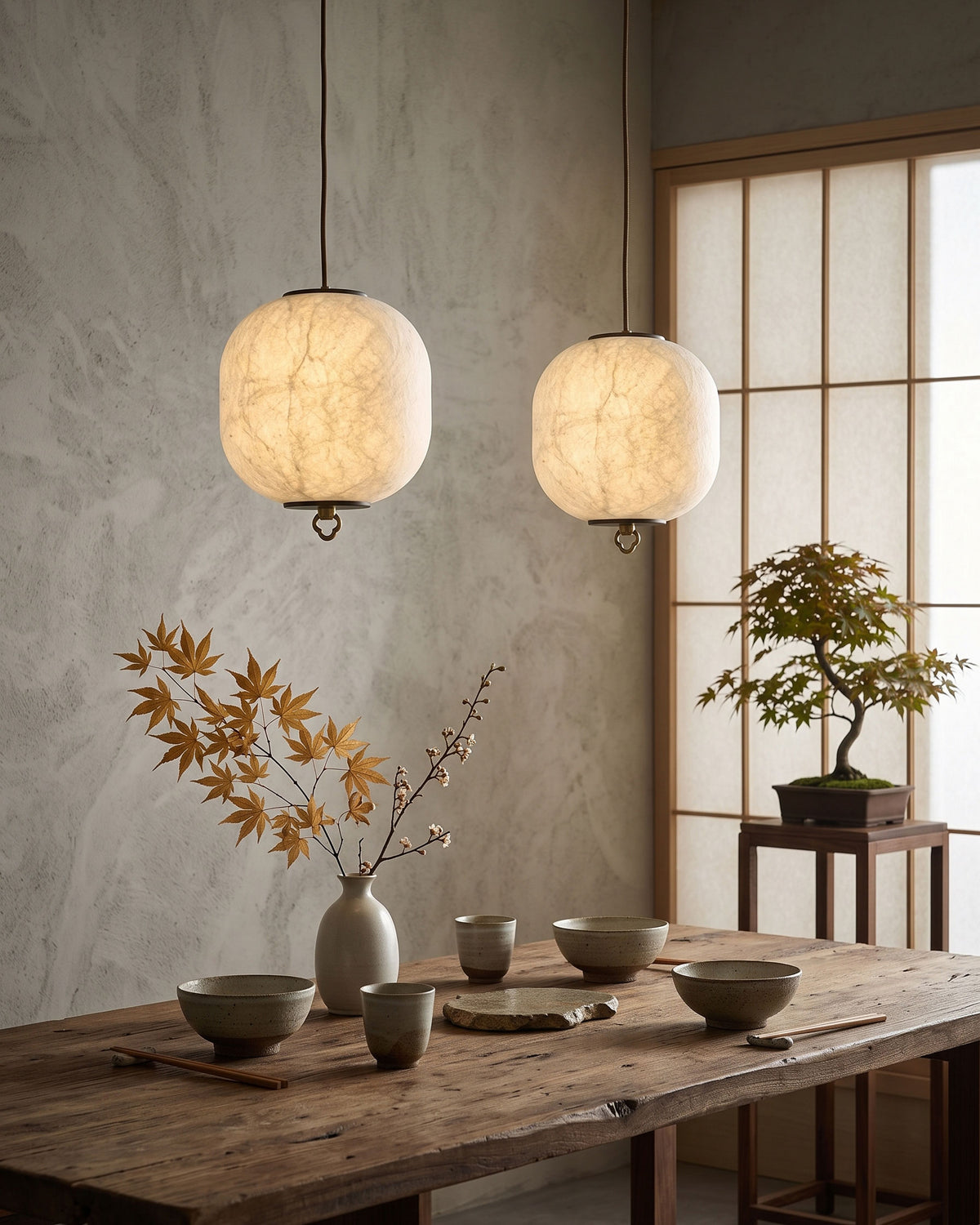Kian Mulberry Silk Pendant Light