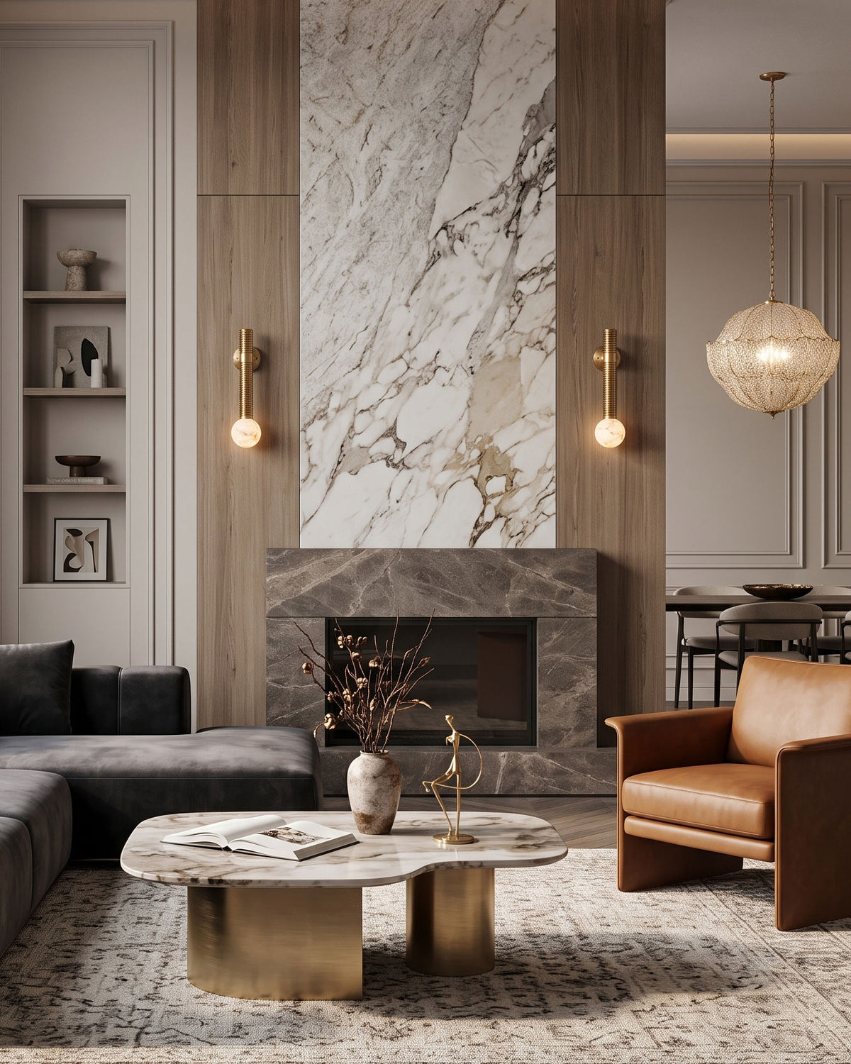 Kidd Globe Alabaster Wall Sconce