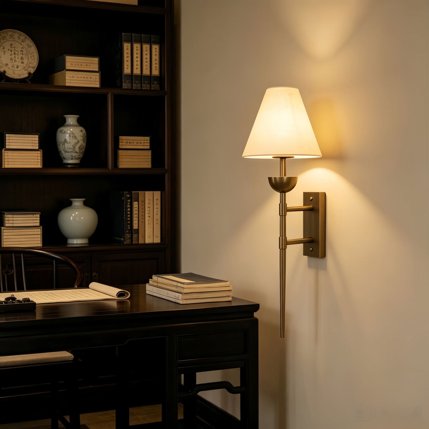 Kincaid Brass Fabric Wall Sconce