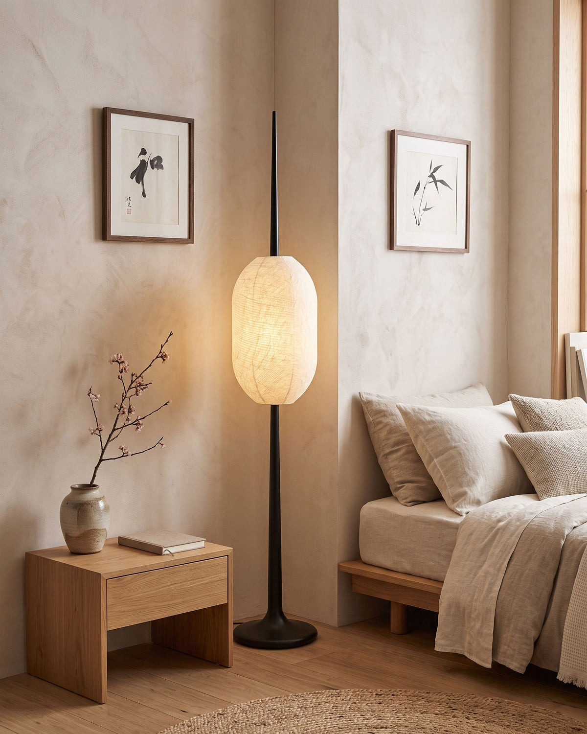 Kiran Mulberry Silk Floor Lamp