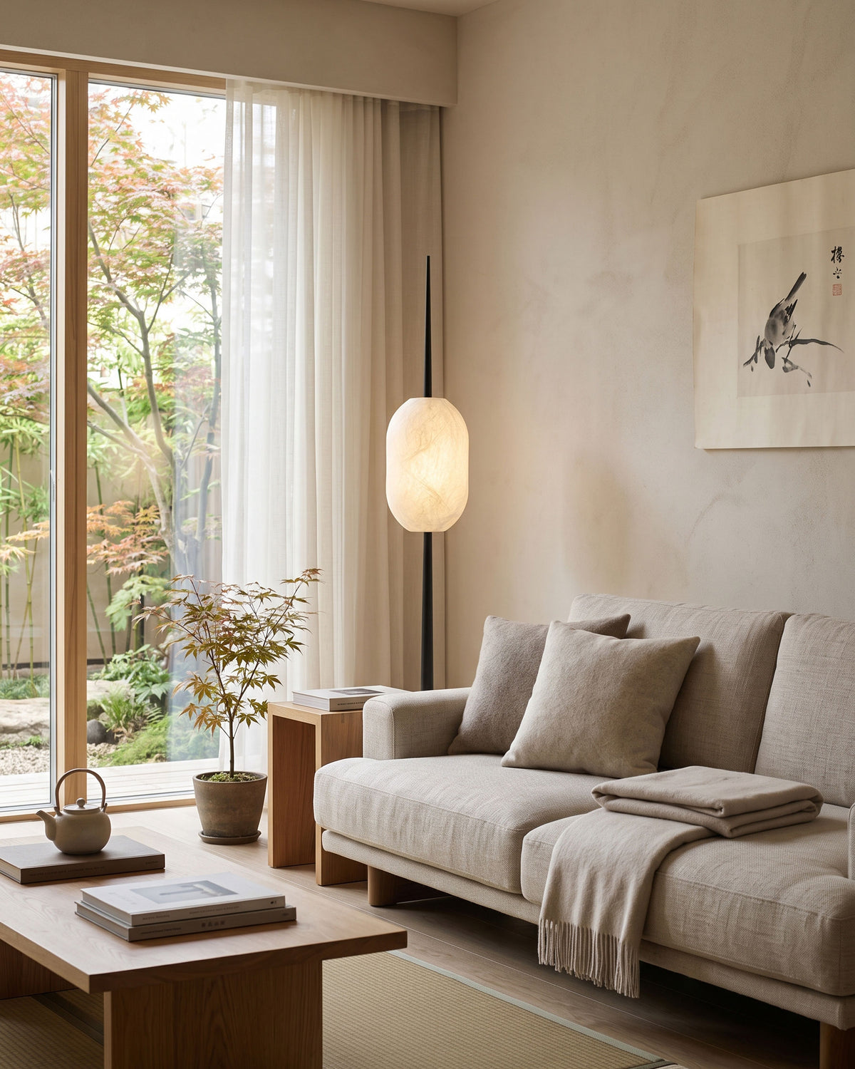 Kiran Mulberry Silk Floor Lamp