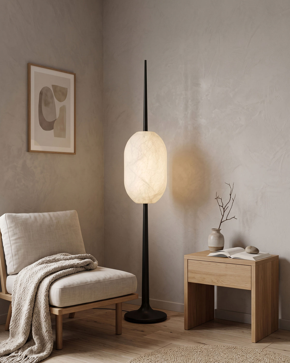 Kiran Mulberry Silk Floor Lamp