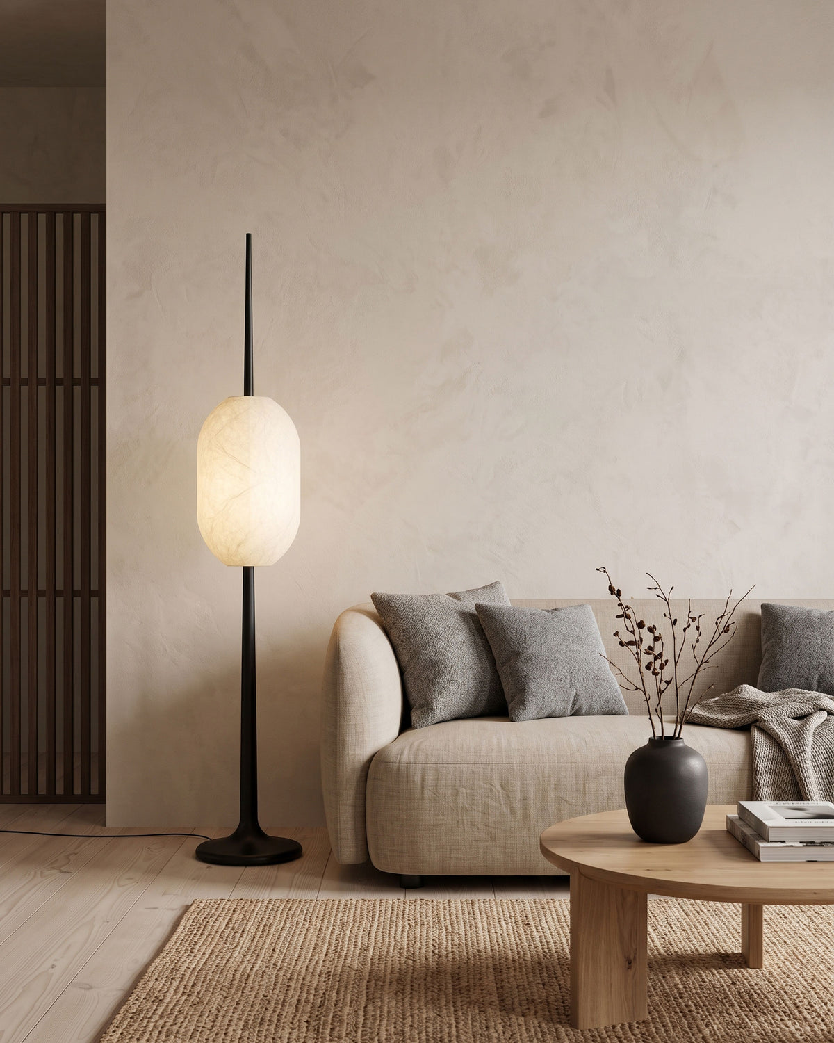 Kiran Mulberry Silk Floor Lamp