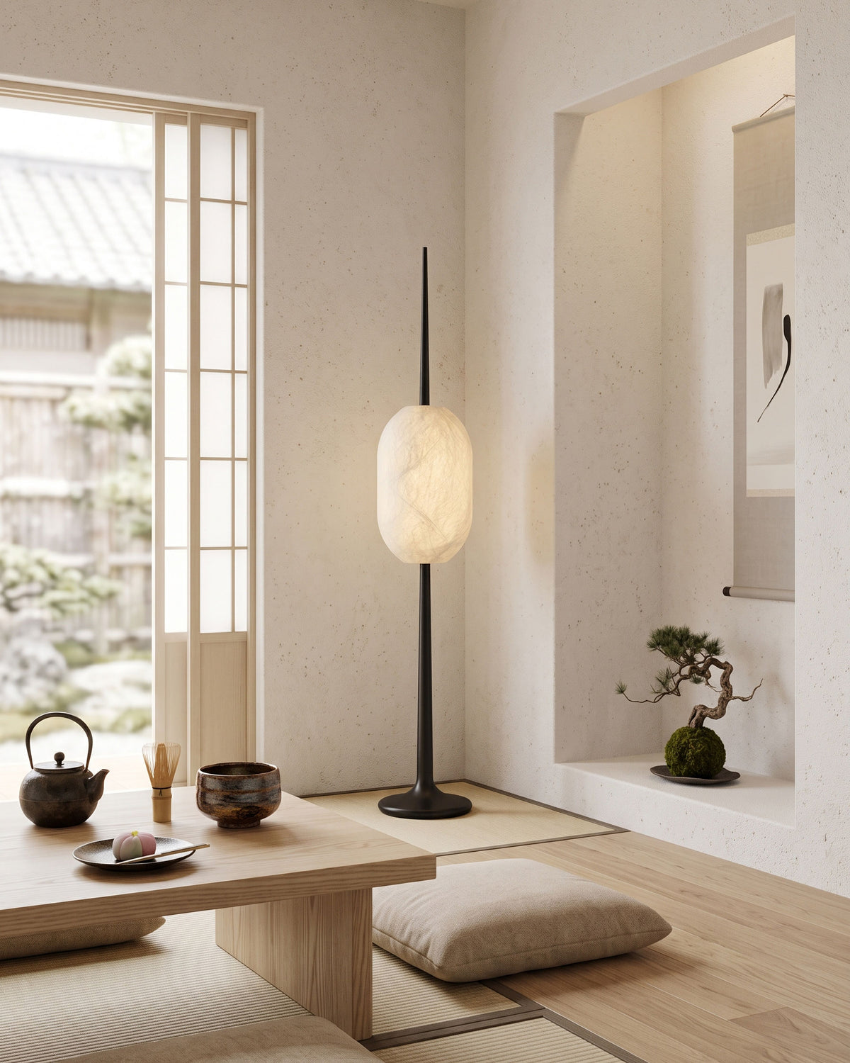 Kiran Mulberry Silk Floor Lamp