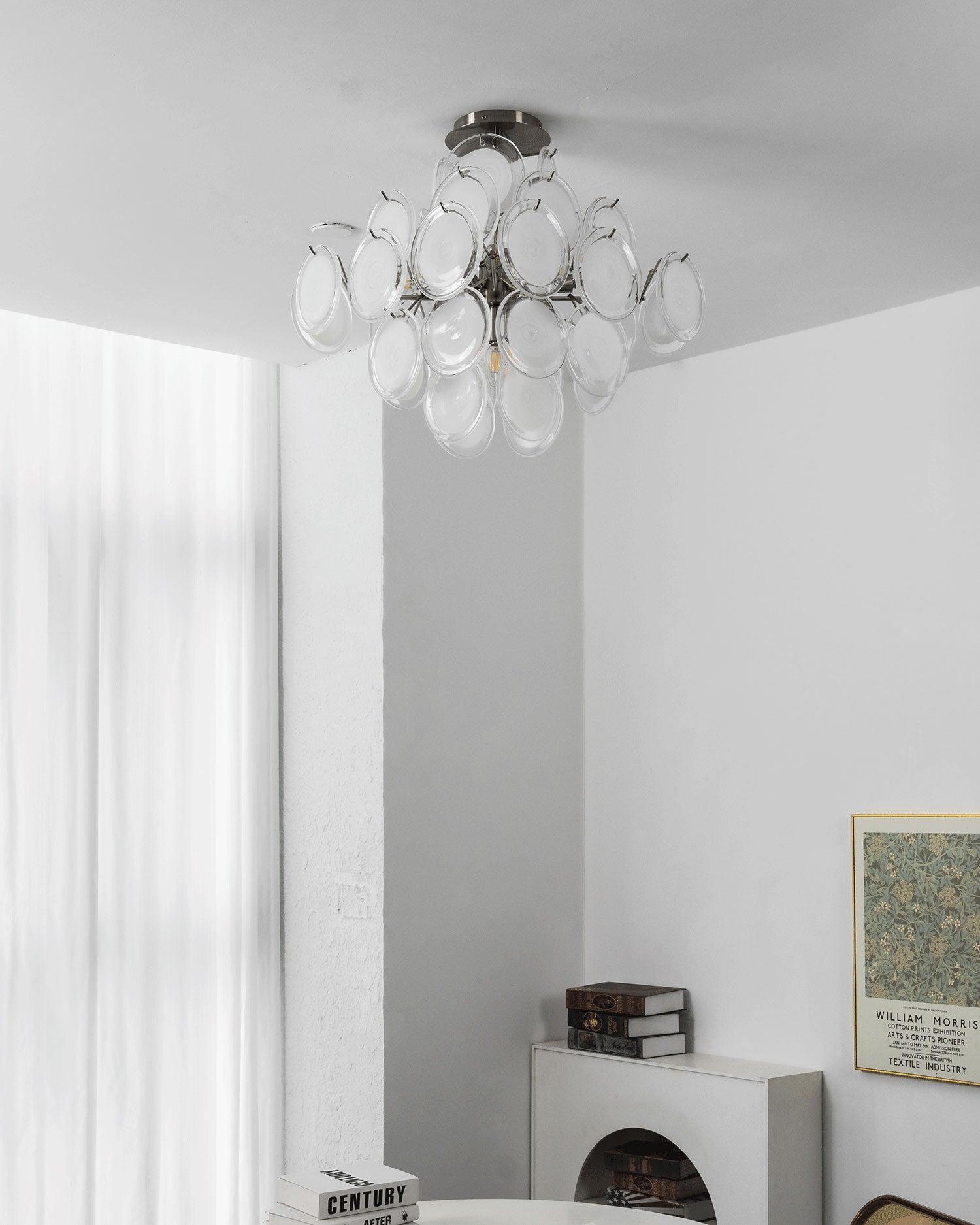 Benton Glass Disc Flush Mount