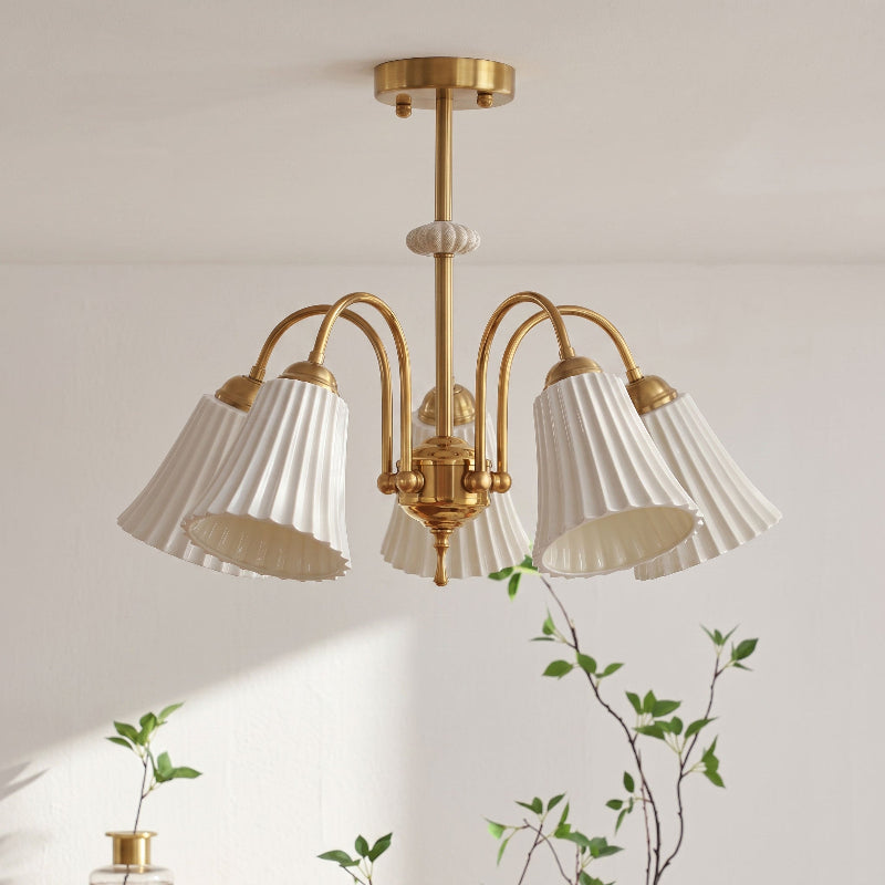 Leona Fluted Ceramic Chandelier