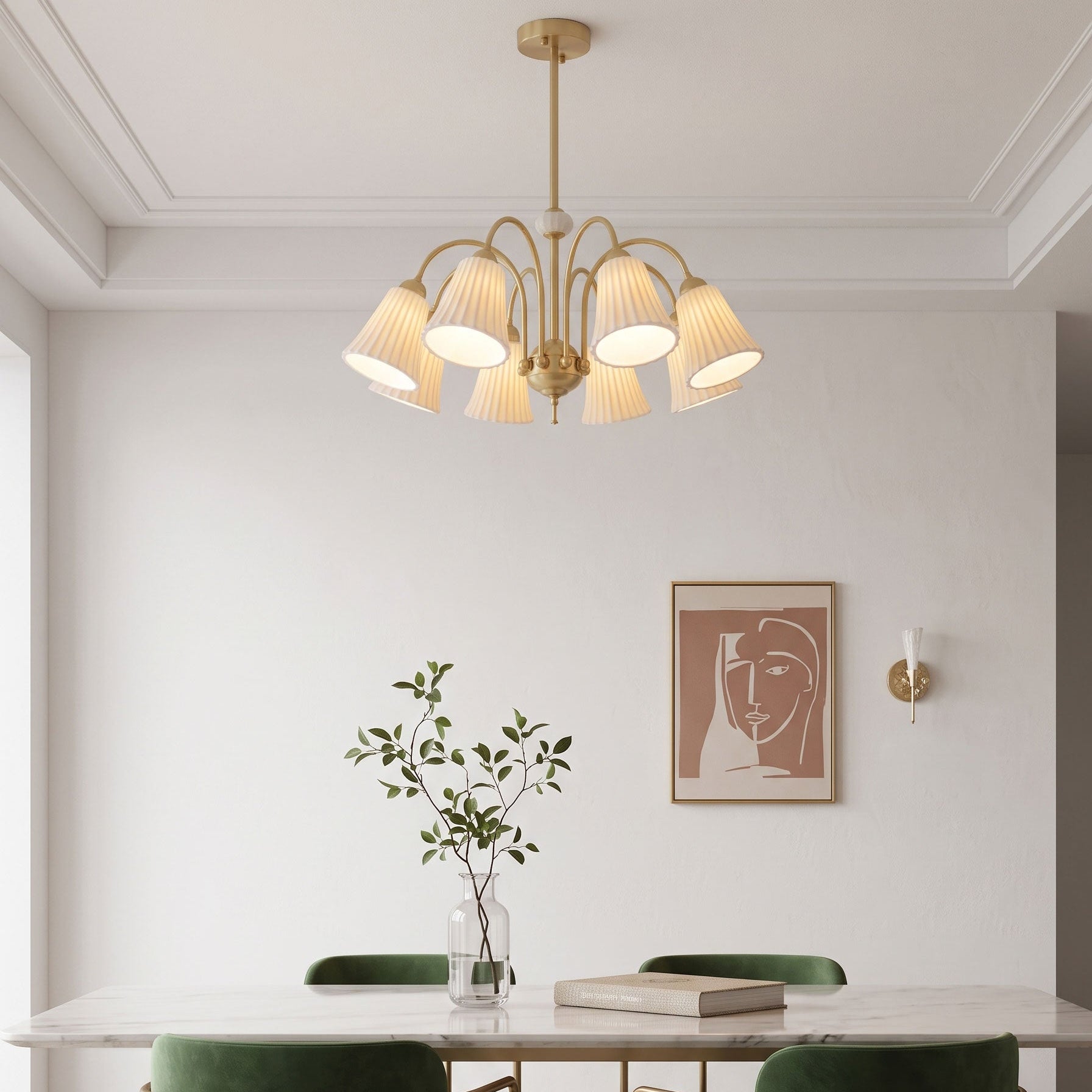 Leona Fluted Ceramic Chandelier