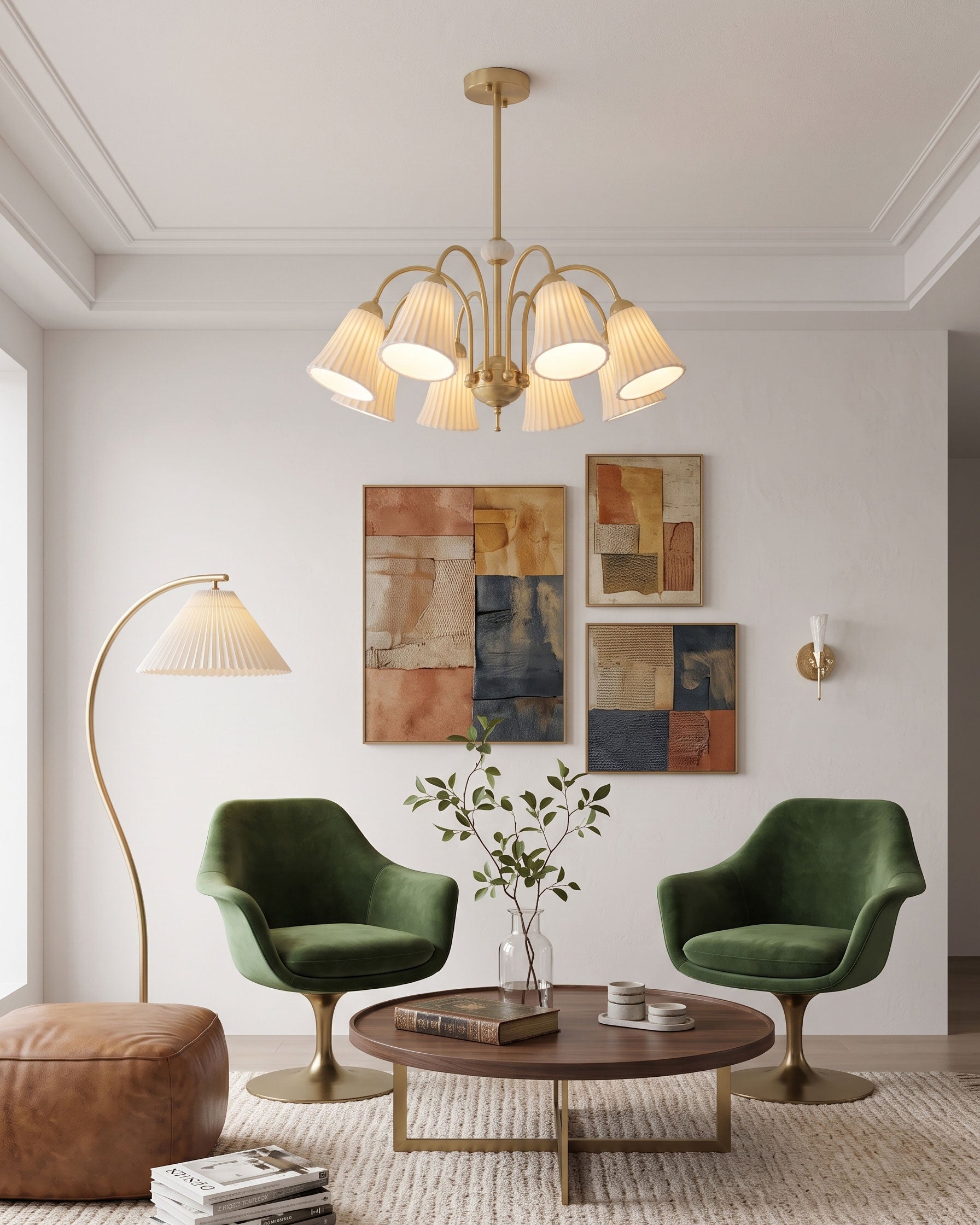 Leona Fluted Ceramic Chandelier