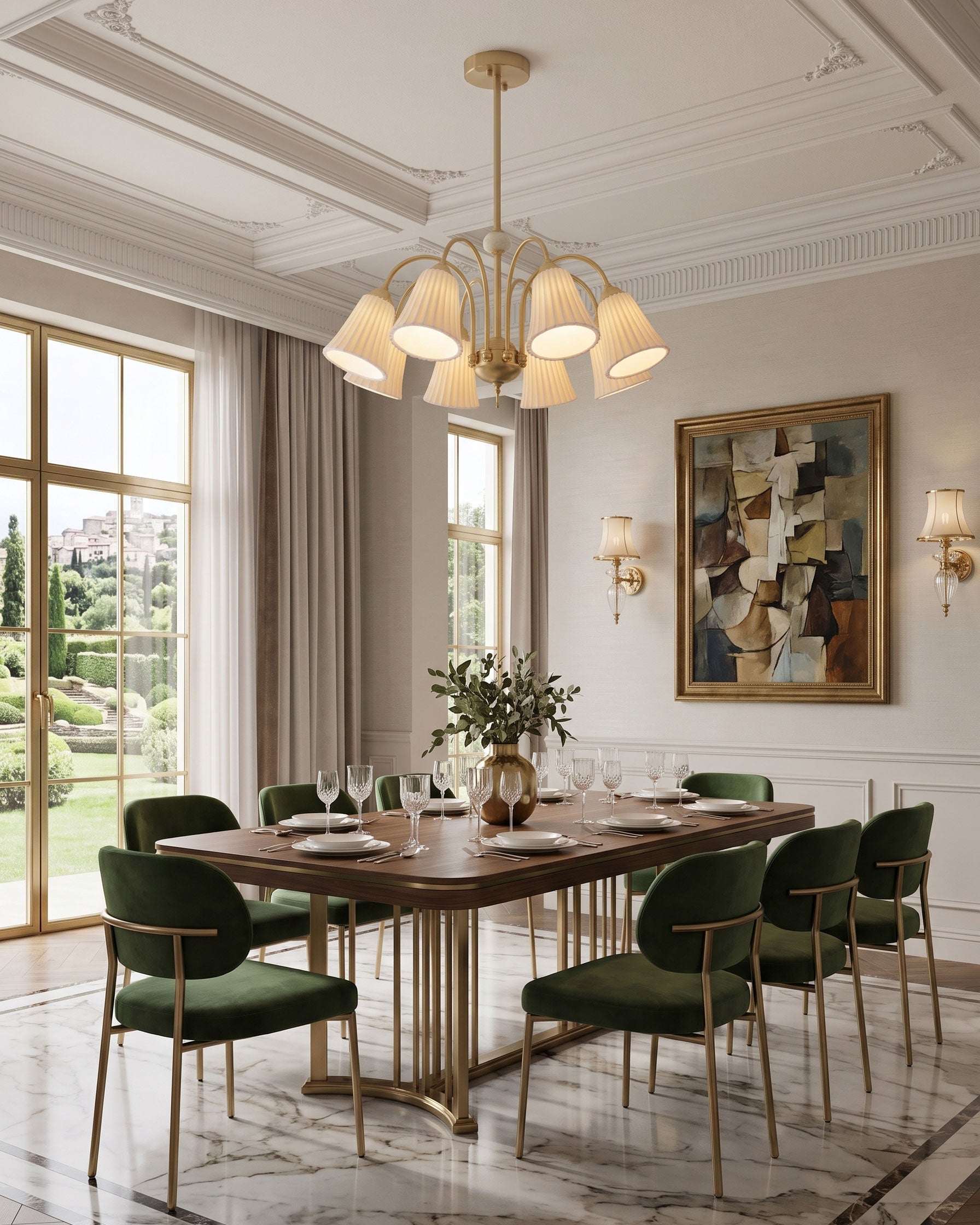Leona Fluted Ceramic Chandelier