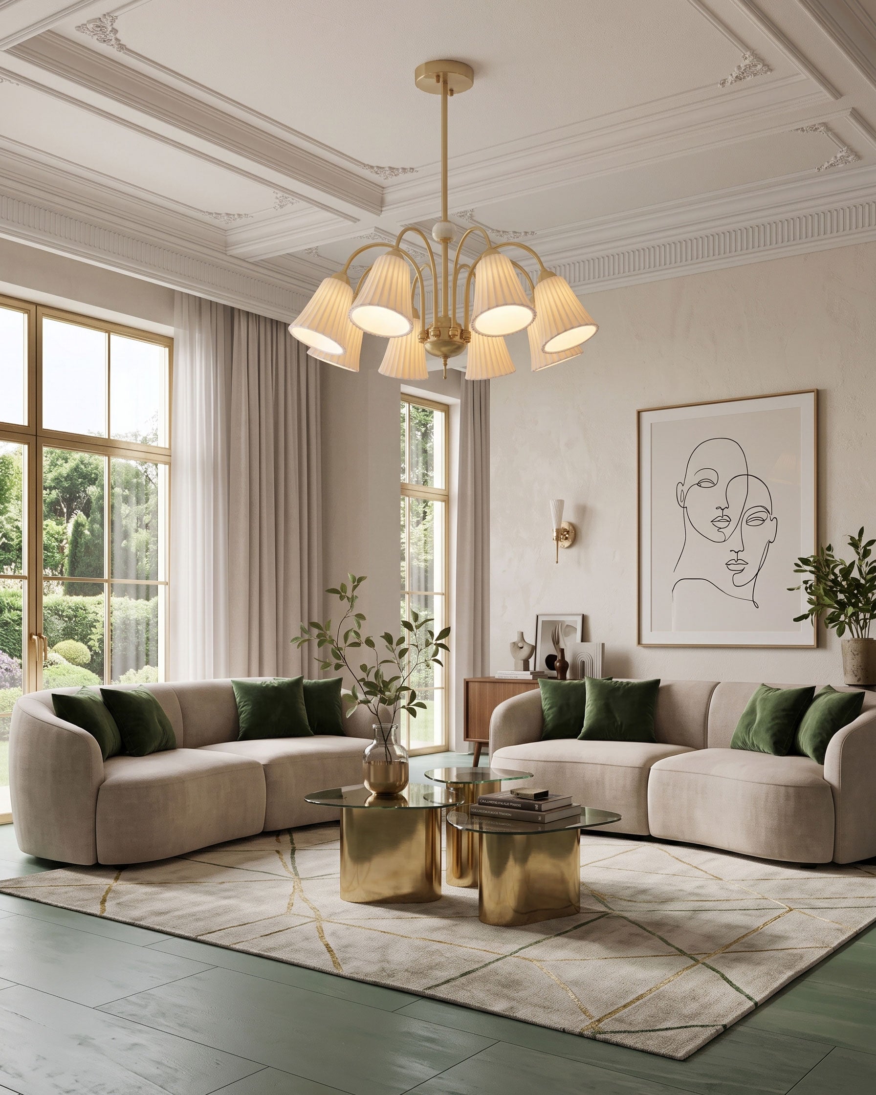 Leona Fluted Ceramic Chandelier