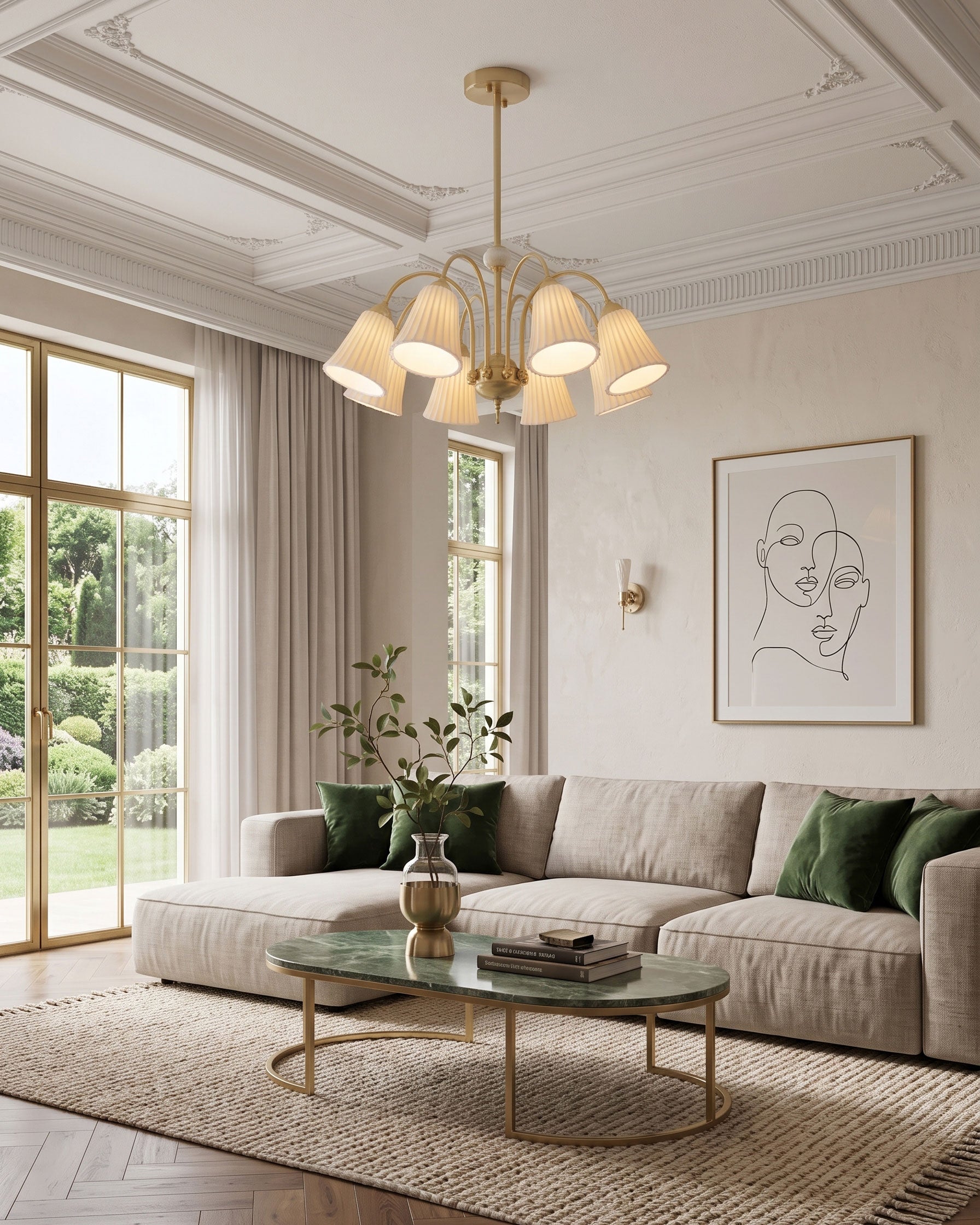 Leona Fluted Ceramic Chandelier