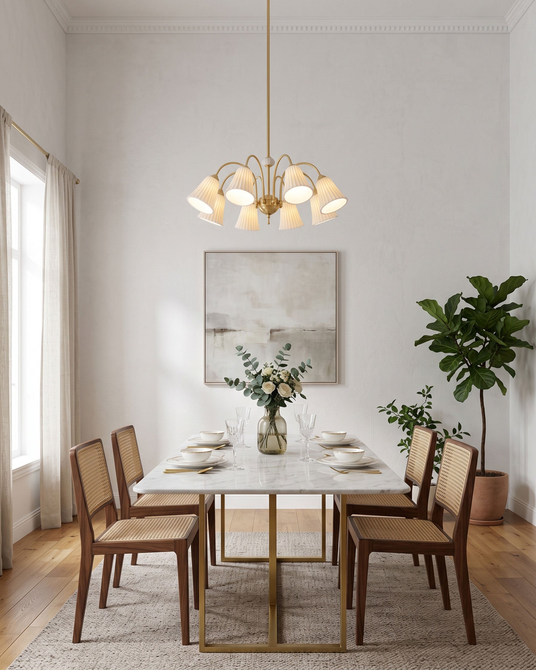 Leona Fluted Ceramic Chandelier
