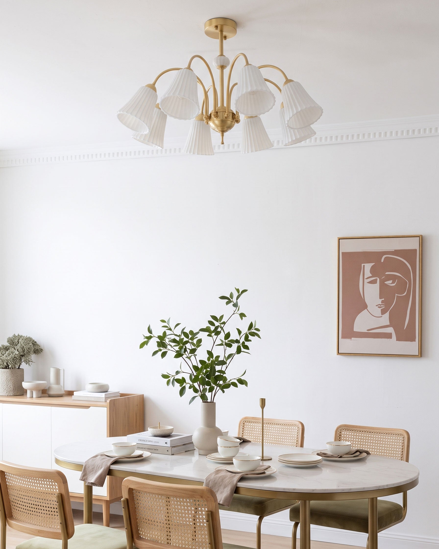 Leona Fluted Ceramic Chandelier
