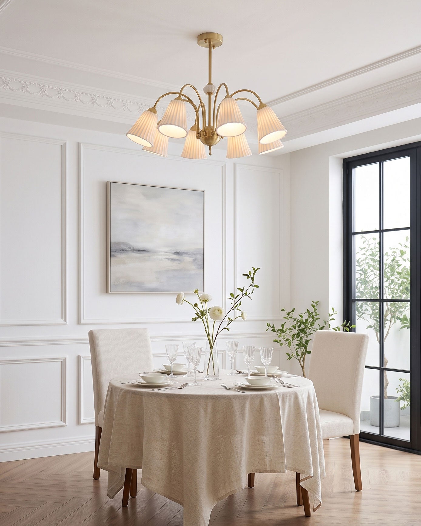 Leona Fluted Ceramic Chandelier