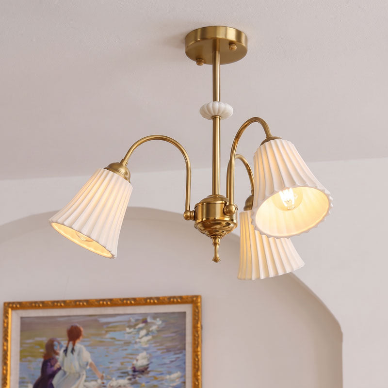 Leona Fluted Ceramic Chandelier