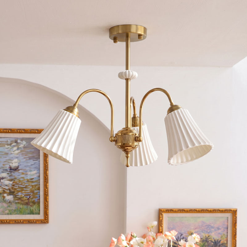 Leona Fluted Ceramic Chandelier