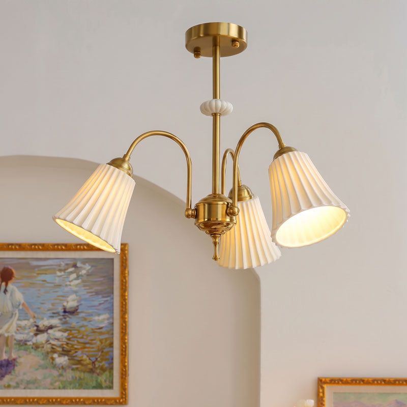 Leona Fluted Ceramic Chandelier