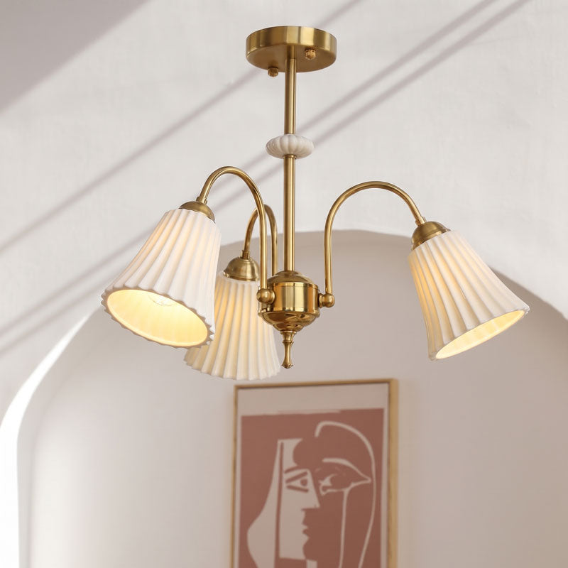 Leona Fluted Ceramic Chandelier