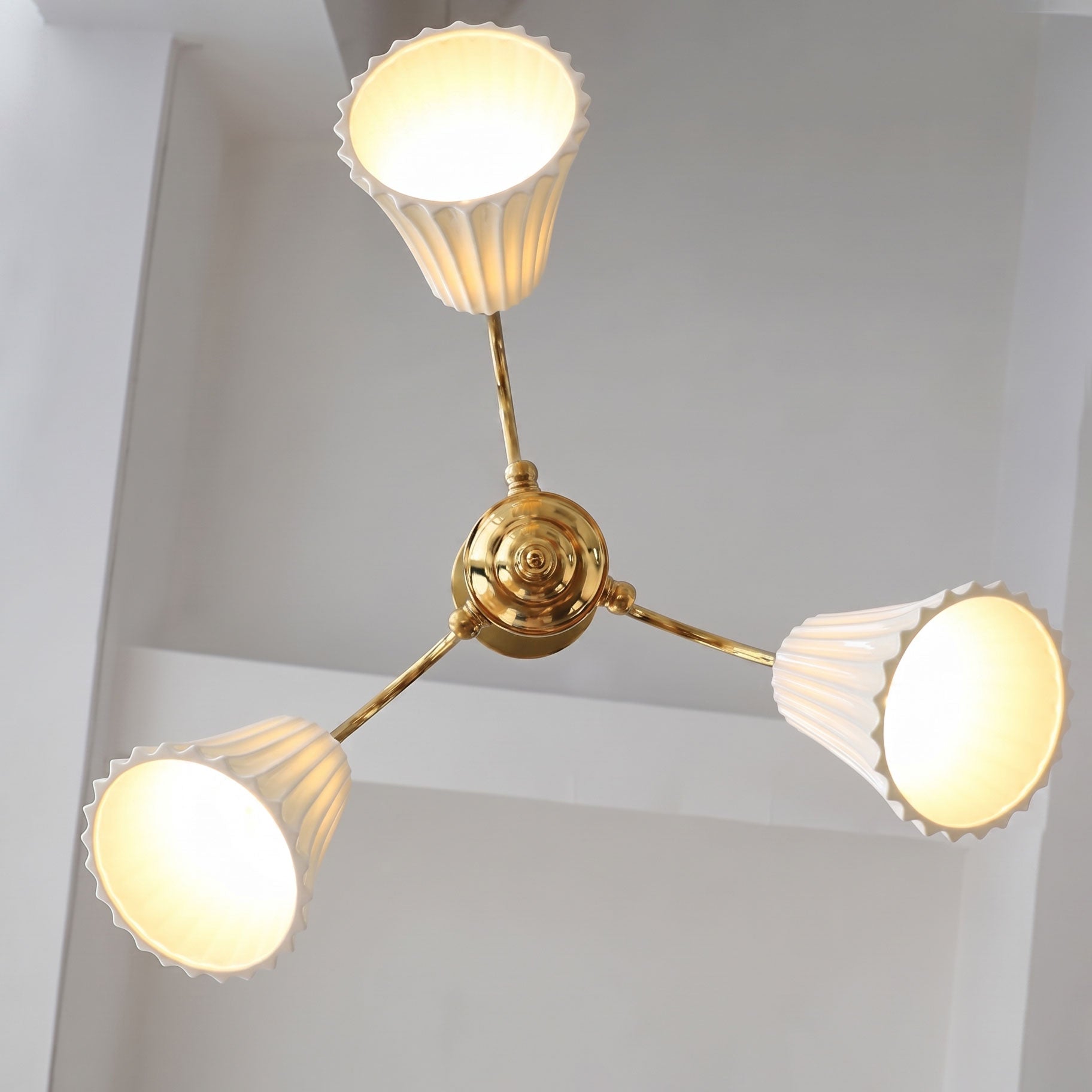 Leona Fluted Ceramic Chandelier