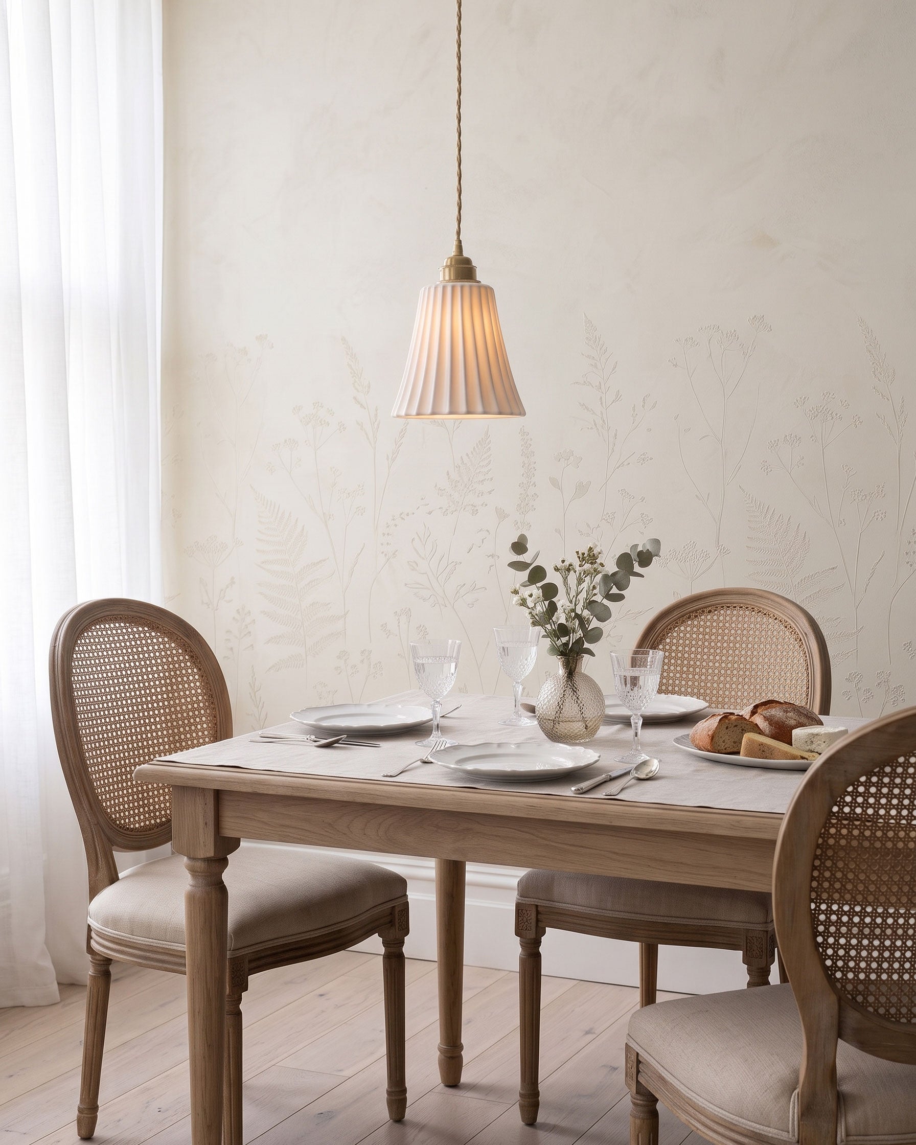 Leona Fluted Ceramic Pendant Light
