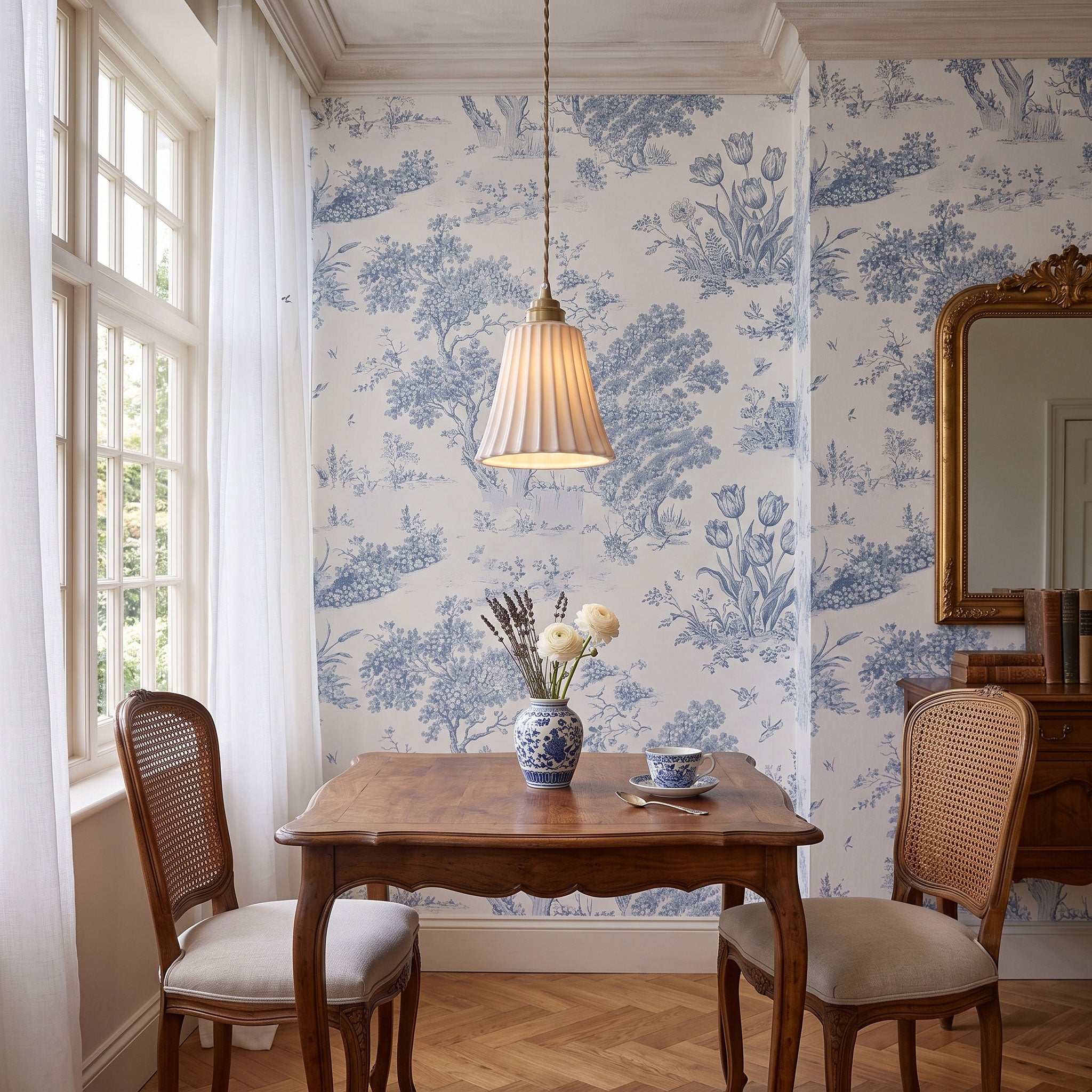 Leona Fluted Ceramic Pendant Light