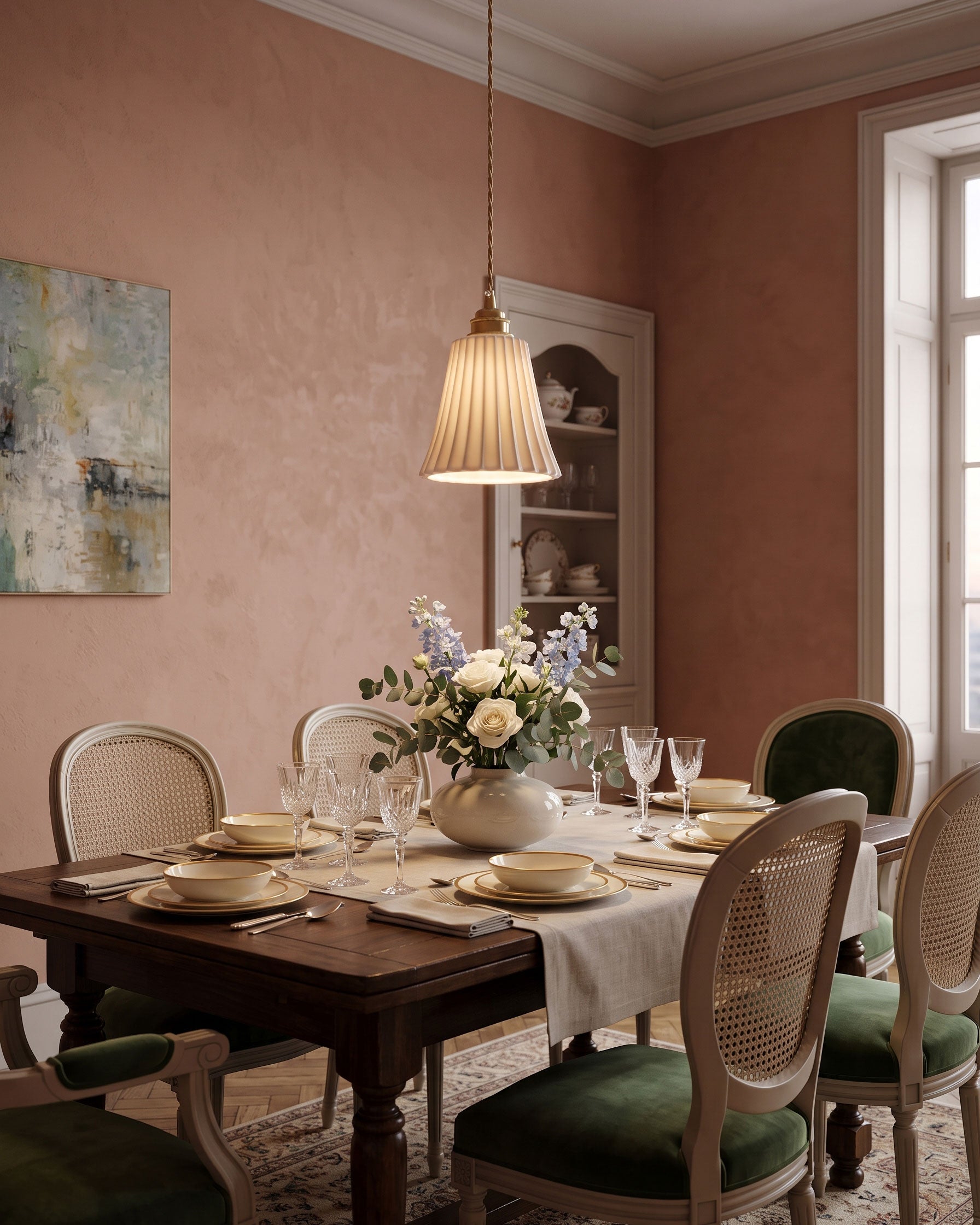 Leona Fluted Ceramic Pendant Light