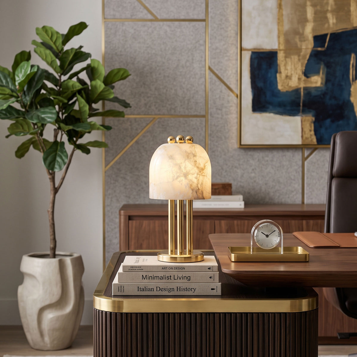 Leopold Sculptural Alabaster Table Lamp