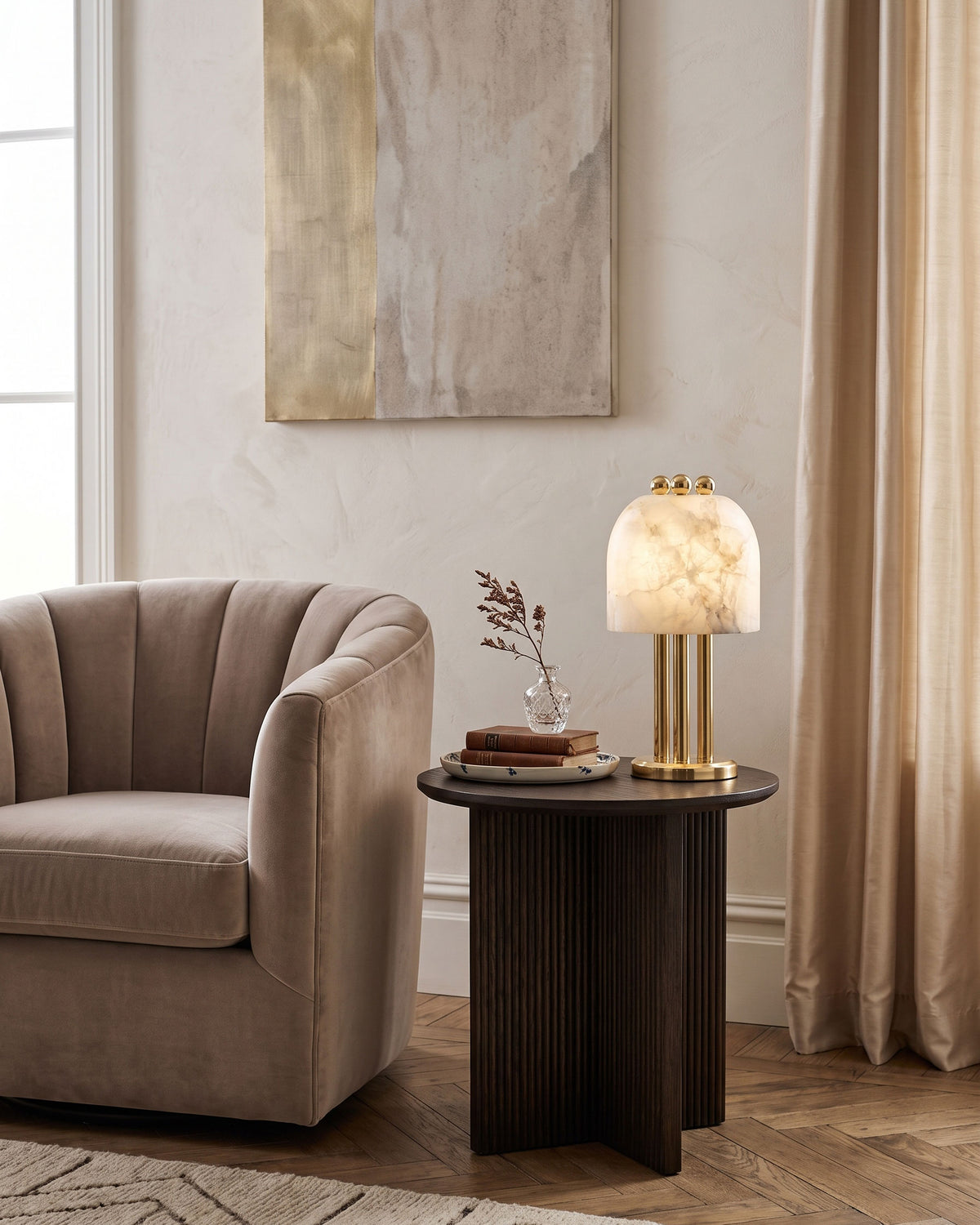 Leopold Sculptural Alabaster Table Lamp