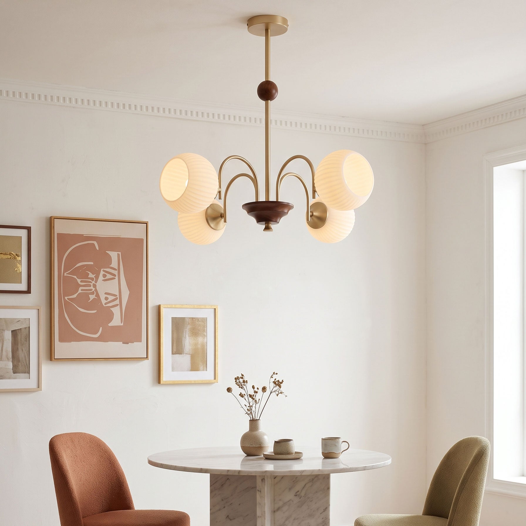 Linus Retro Glass Chandelier