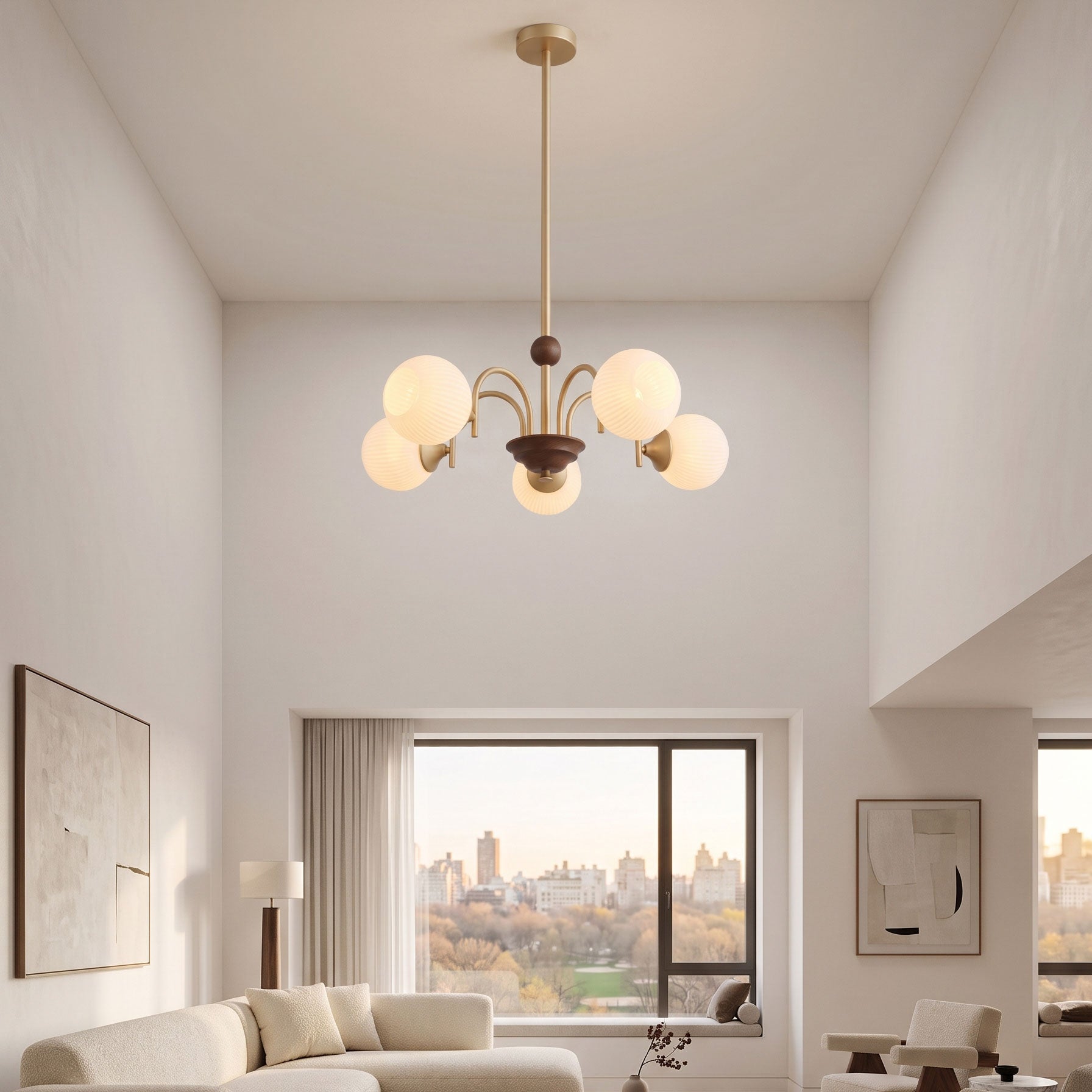 Linus Retro Glass Chandelier